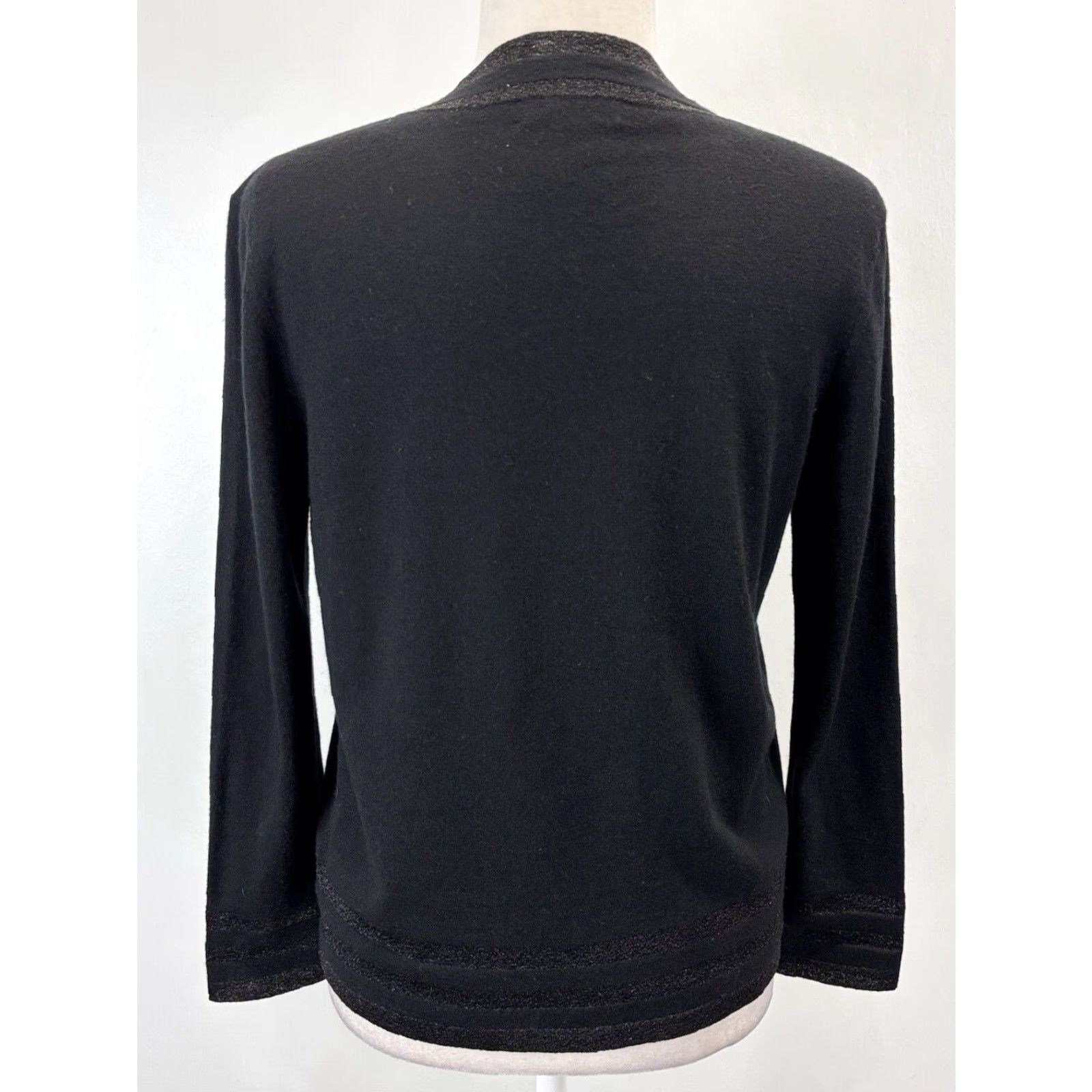 Vintage Bernard Zins Women's Cashmere Cardigan Sweater Twin Set Black Medium Classic Size M / US 6-8 / IT 42-44 - 3 Thumbnail