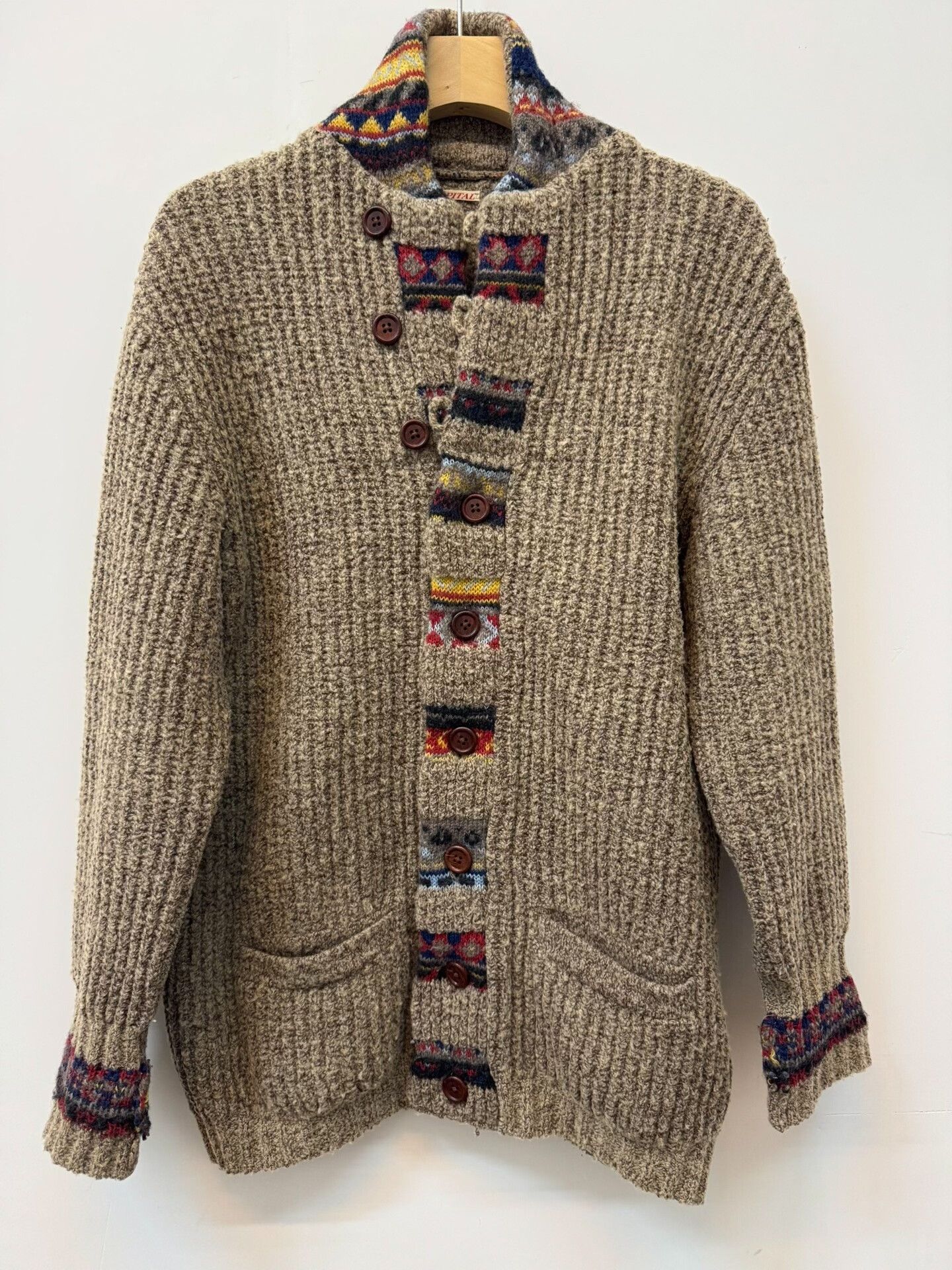 Kapital Kapital Wool Cardigan with Colorful Details Size US XS / EU 42 / 0 - 1 Thumbnail