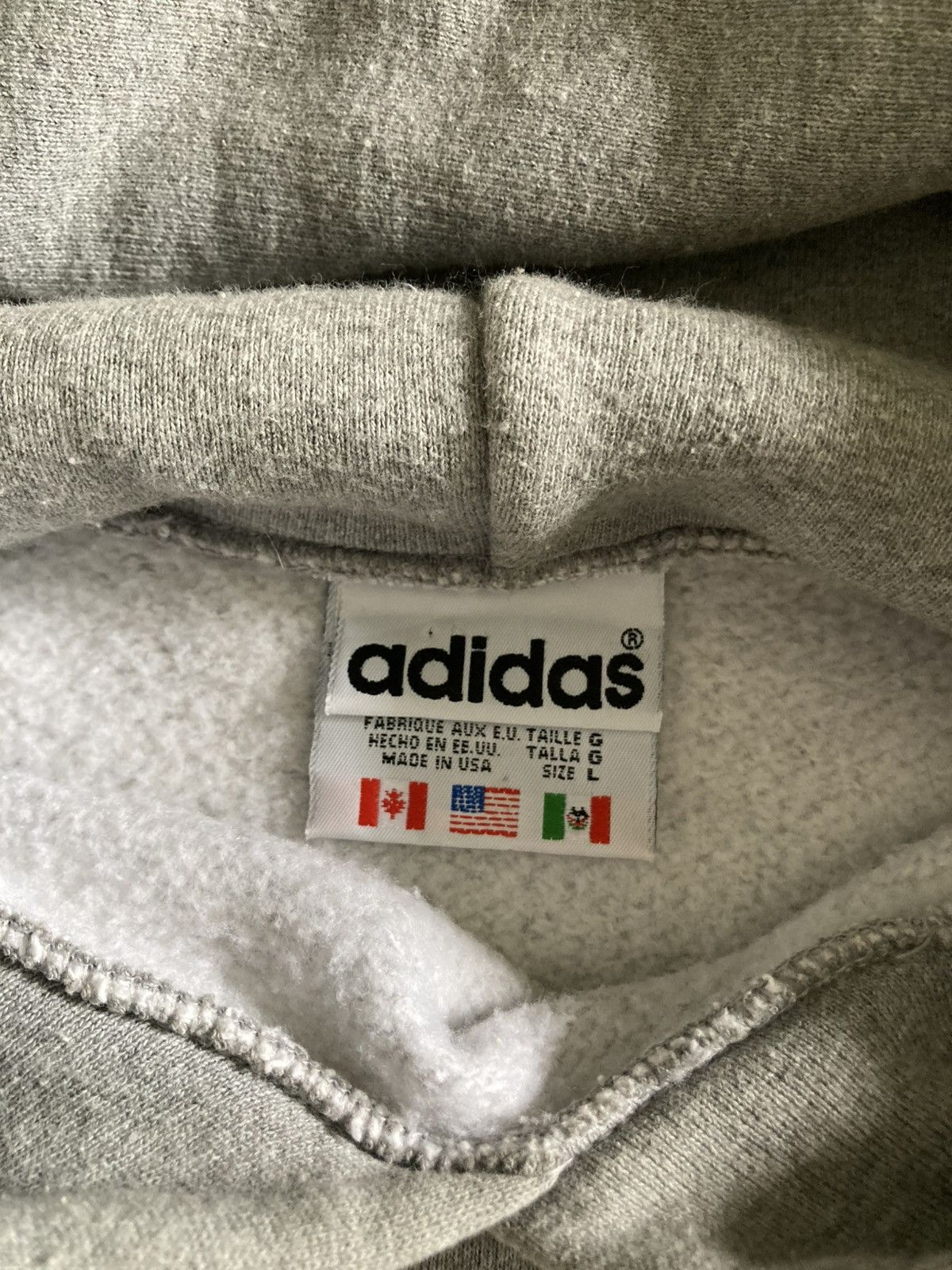 Adidas 1990s Adidas Trefoil Heavyweight Baggy Pullover Hoodie Size US L / EU 52-54 / 3 - 5 Thumbnail