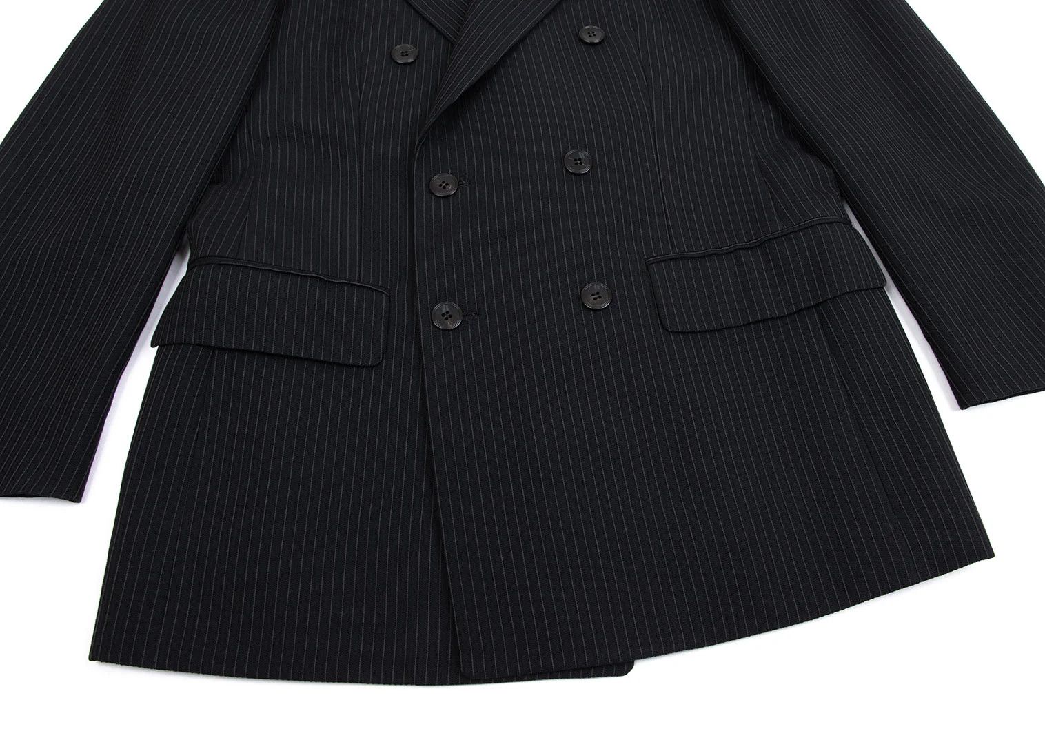 Jean Paul Gaultier Wool Stripe Double Breasted Jacket in Dark Navy 44M Size US S / EU 44-46 / 1 - 8 Thumbnail