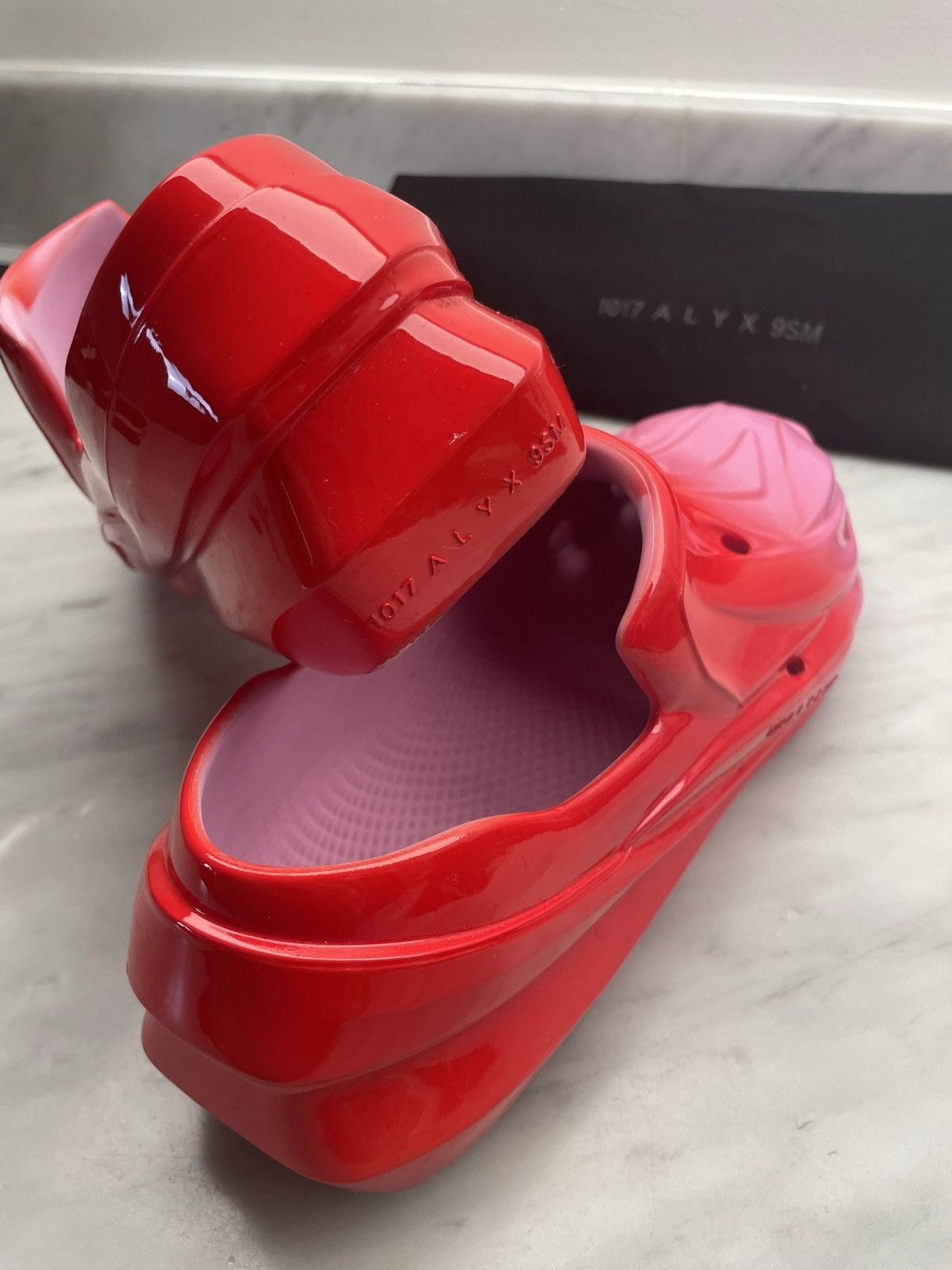1017 ALYX 9SM Alyx slip ones mono rubber one piece red / pink slippers Size US 6.5 / EU 39-40 - 10 Thumbnail