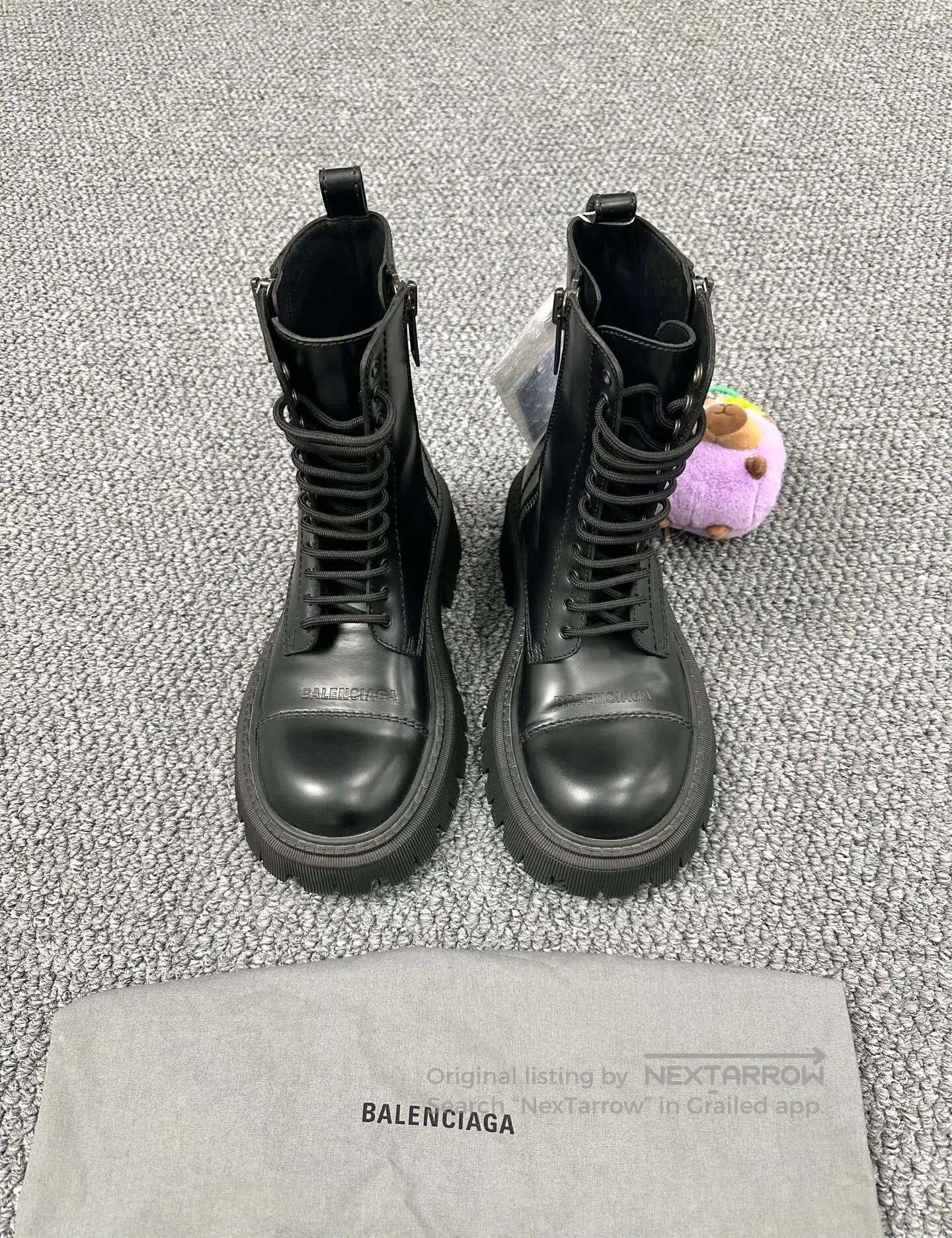 Balenciaga Balenciaga Black Zipper Round Toe Short Ankle Martin Boots Size US 5.5 / IT 35.5 - 1 Thumbnail
