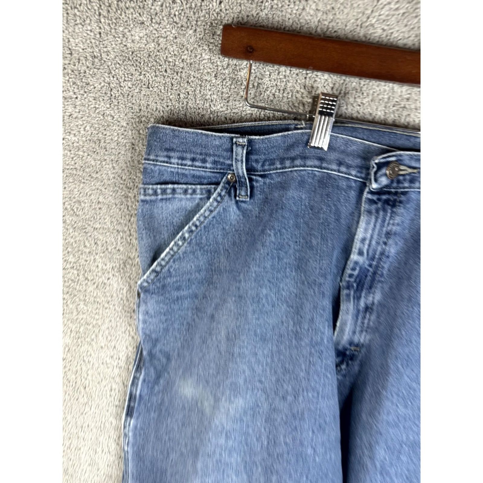 Wrangler Wrangler Carpenter Jeans Mens 38x30 Blue Denim Workwear Utility Relaxed Straight Pants Size US 38 / EU 54 - 2 Thumbnail