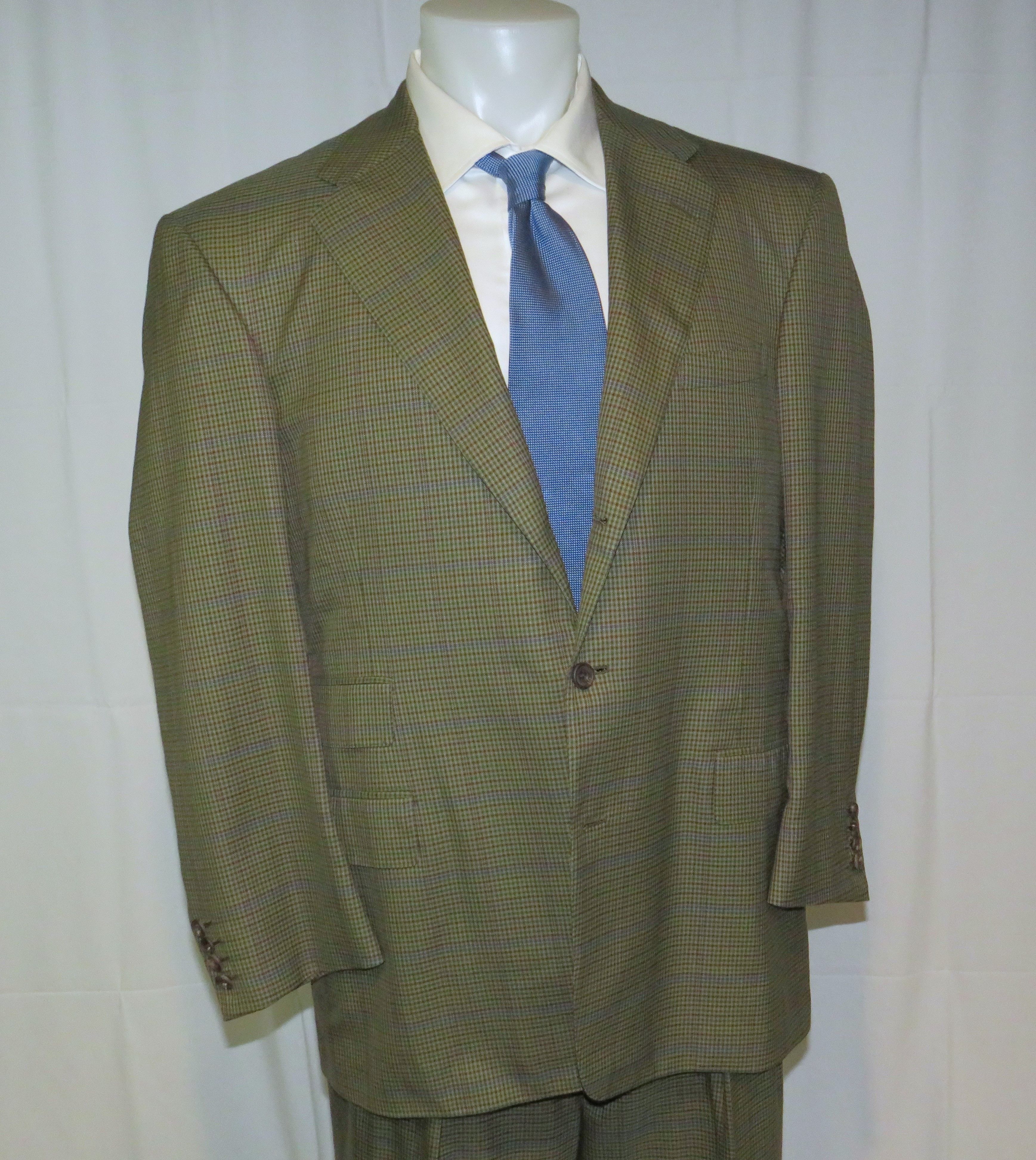 Bergdorf Goodman × Domenico Spano Bespoke Belted Guncheck Three Roll Two Hunting Suit 42R Size 42R - 8 Thumbnail