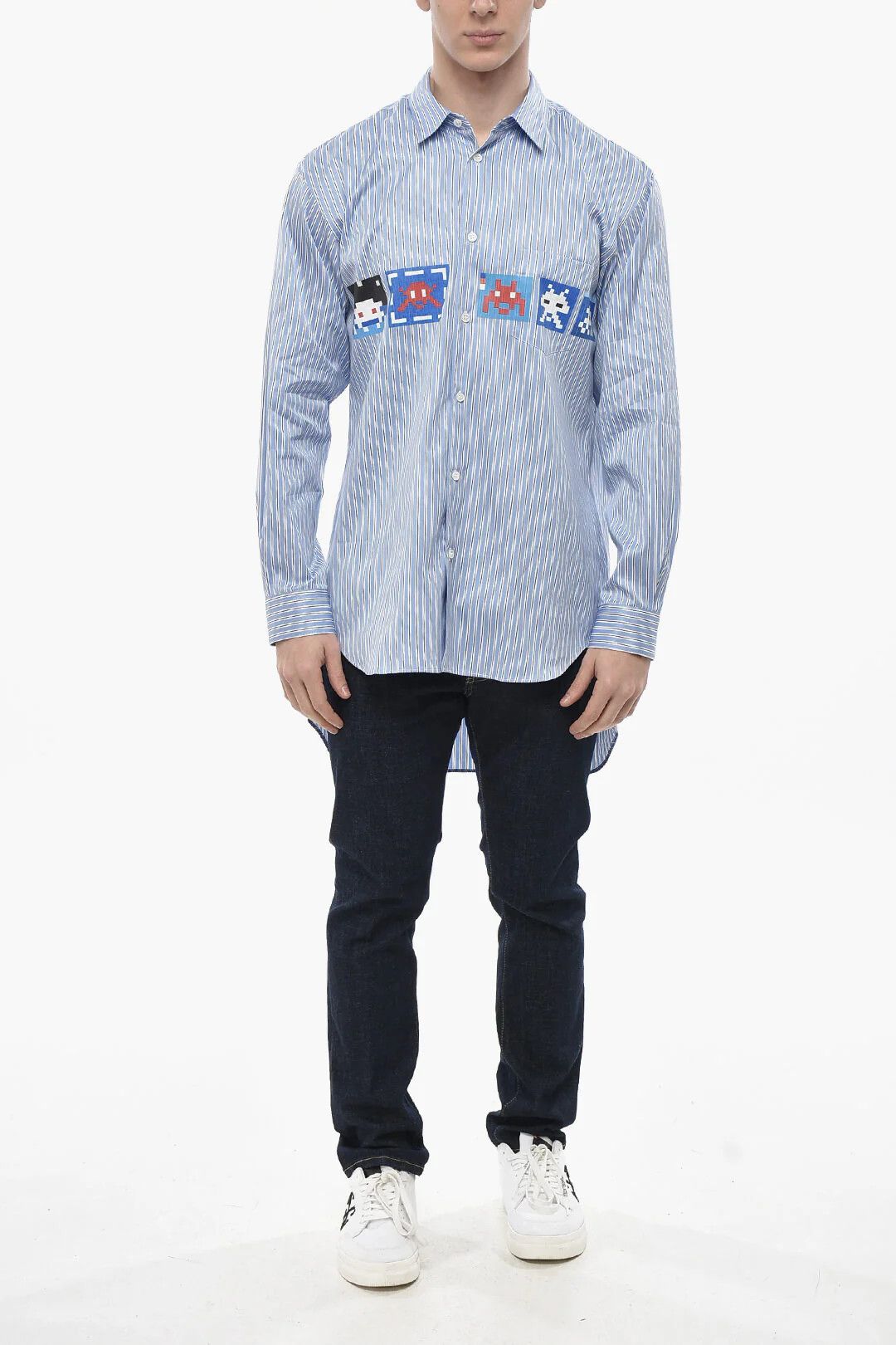 Comme des Garcons og1mm0426 Asymmetric Striped Shirt in Blue Size US L / EU 52-54 / 3 - 4 Thumbnail