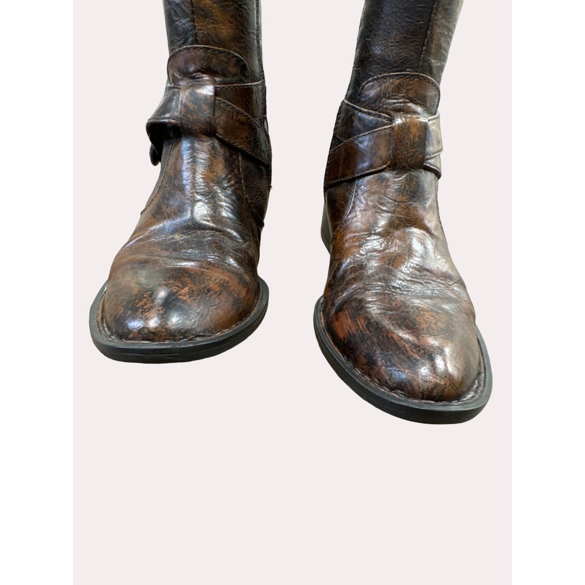Vintage Born Crown women’s brown leather equestrian below knee boot Size US 4 / IT 34 - 7 Thumbnail