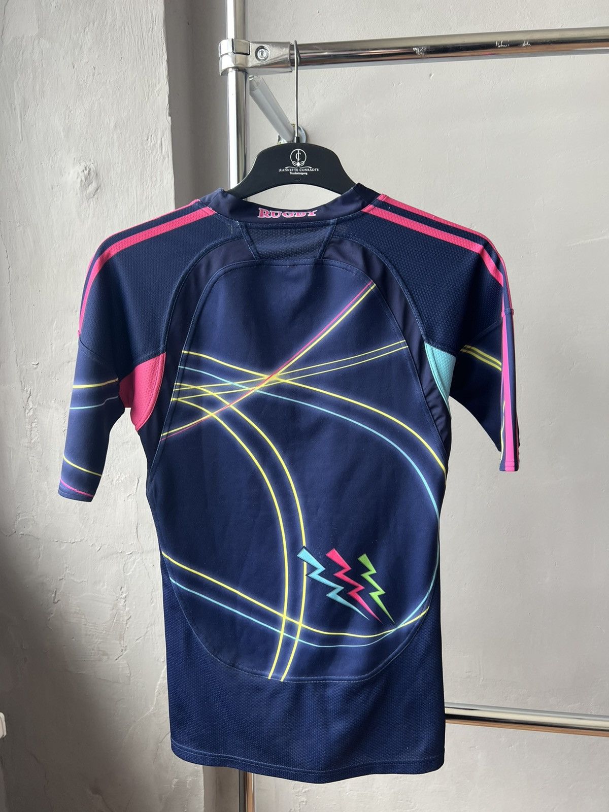 Adidas France Stade Francais Paris Rugby rare designer jersey shirt Size US M / EU 48-50 / 2 - 12 Thumbnail