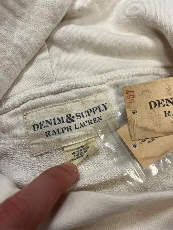 Polo Ralph Lauren Ralph Lauren Denim & Supply Cream Embroidered US Flag Hoodie Size US M / EU 48-50 / 2 - 9 Thumbnail