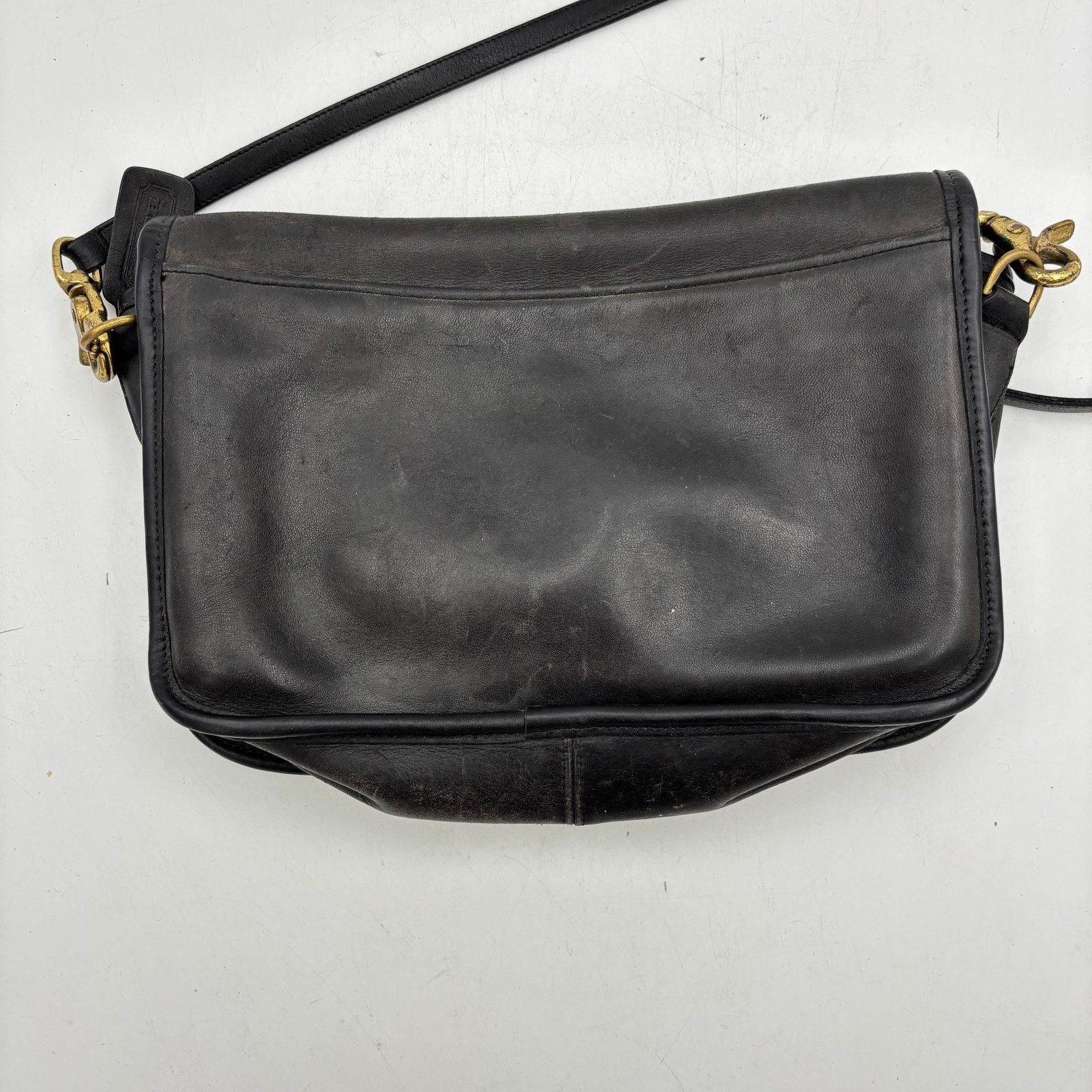Coach × Vintage Vintage Coach City Bag Black Leather Pocket Purse Crossbody Size ONE SIZE - 12 Thumbnail