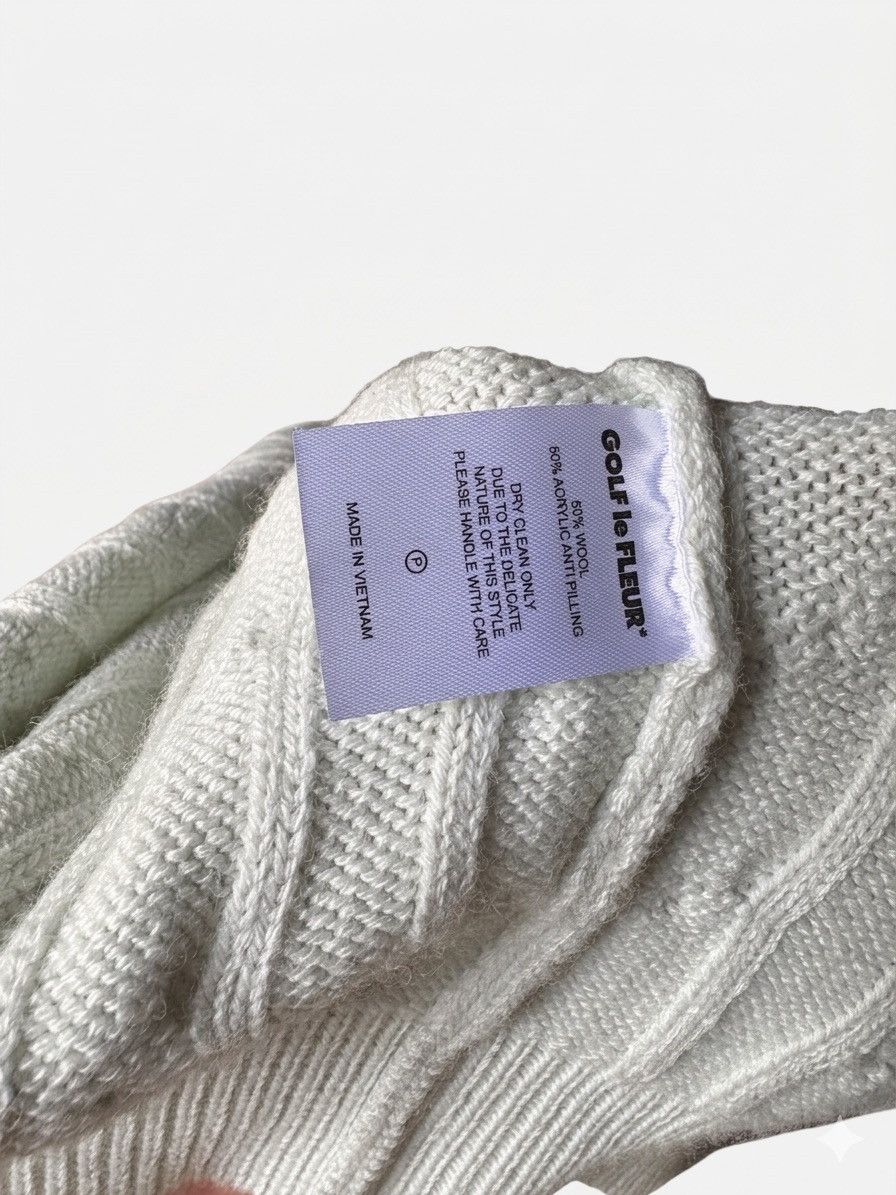 Golf le Fleur GOLF le FLEUR Faux Fur Collar Cable Knit Cardigan - Mint Size US S / EU 44-46 / 1 - 9 Thumbnail