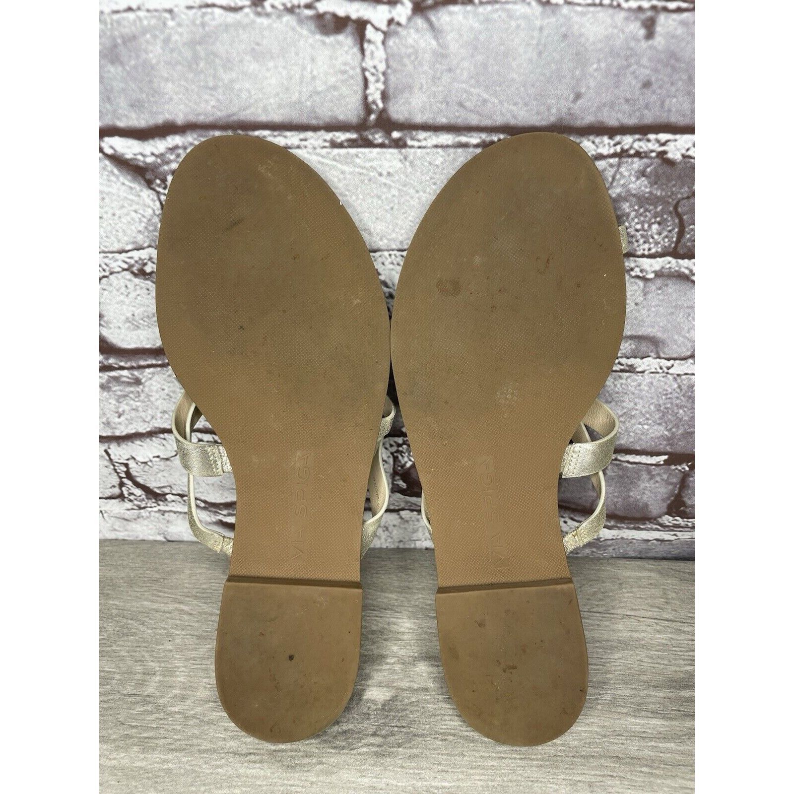 Other Via Spiga Metallic Silver Leather Toe Post Slides Sandals Wo Size US 10 / IT 40 - 7 Thumbnail