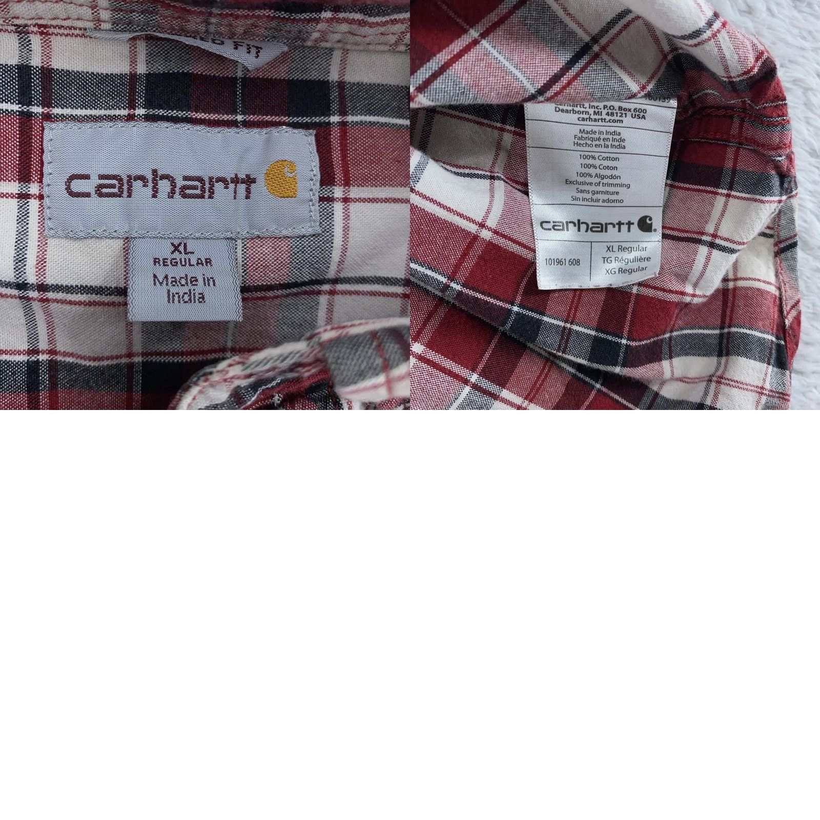 Carhartt Carhartt Shirt Men’s XL S/S Plaid Chambray Red Button-Down Relaxed Fit Size US XL / EU 56 / 4 - 8 Thumbnail