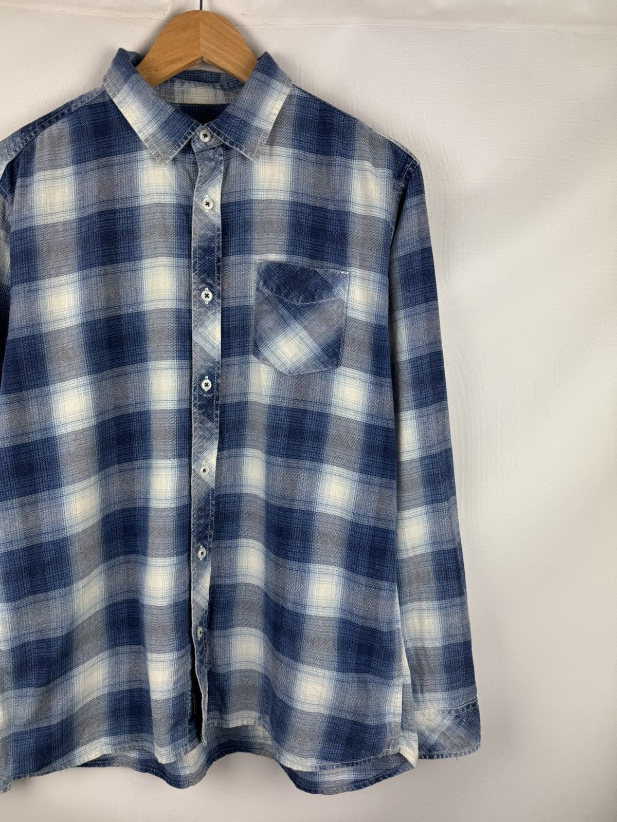 Other Thruxton Men’s Checked Plaid Cotton Japanese Button Up Shirt Size US L / EU 52-54 / 3 - 3 Thumbnail