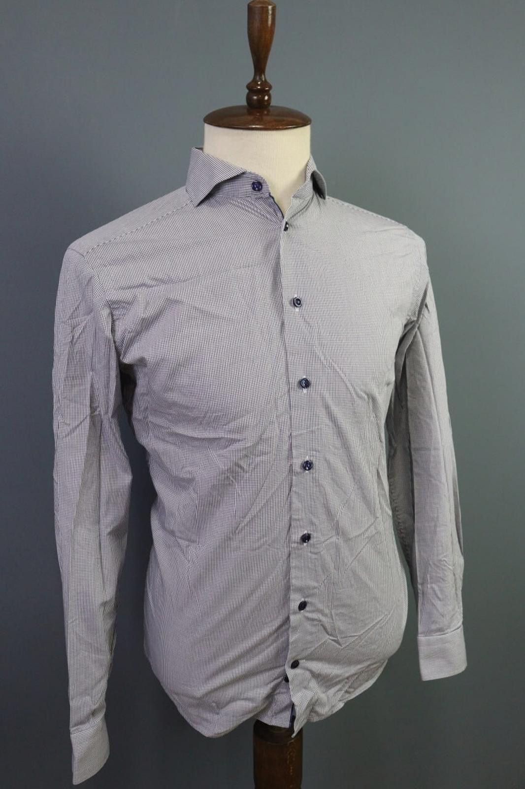 Eton Eton Super Slim Blue Check Button Down Shirt Size 39 / 15.5 Size US M / EU 48-50 / 2 - 7 Thumbnail