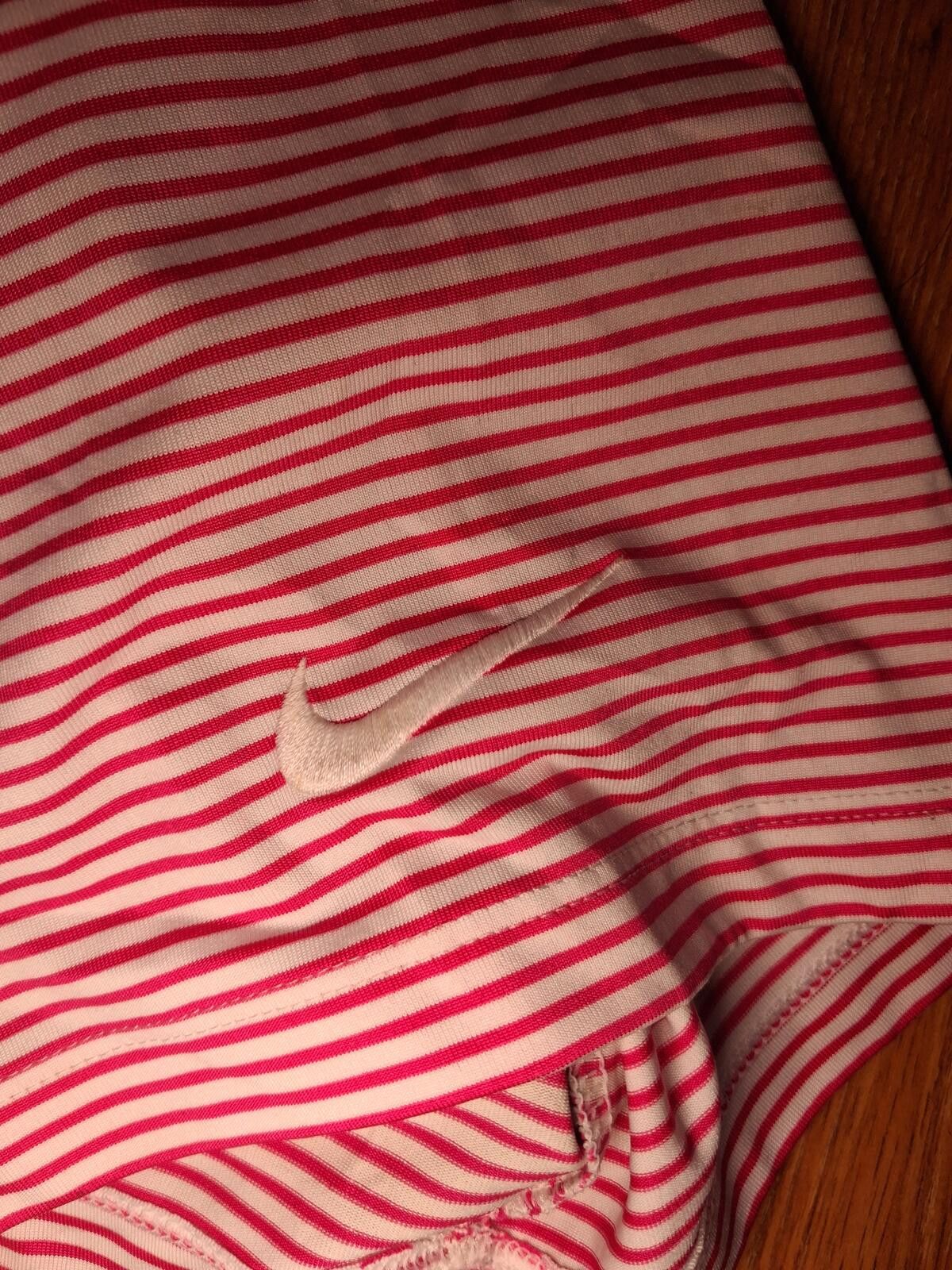 Nike Nike Golf Dri Fit Polo Shirt Mens XXL Pink White Striped Size US XXL / EU 58 / 5 - 3 Thumbnail