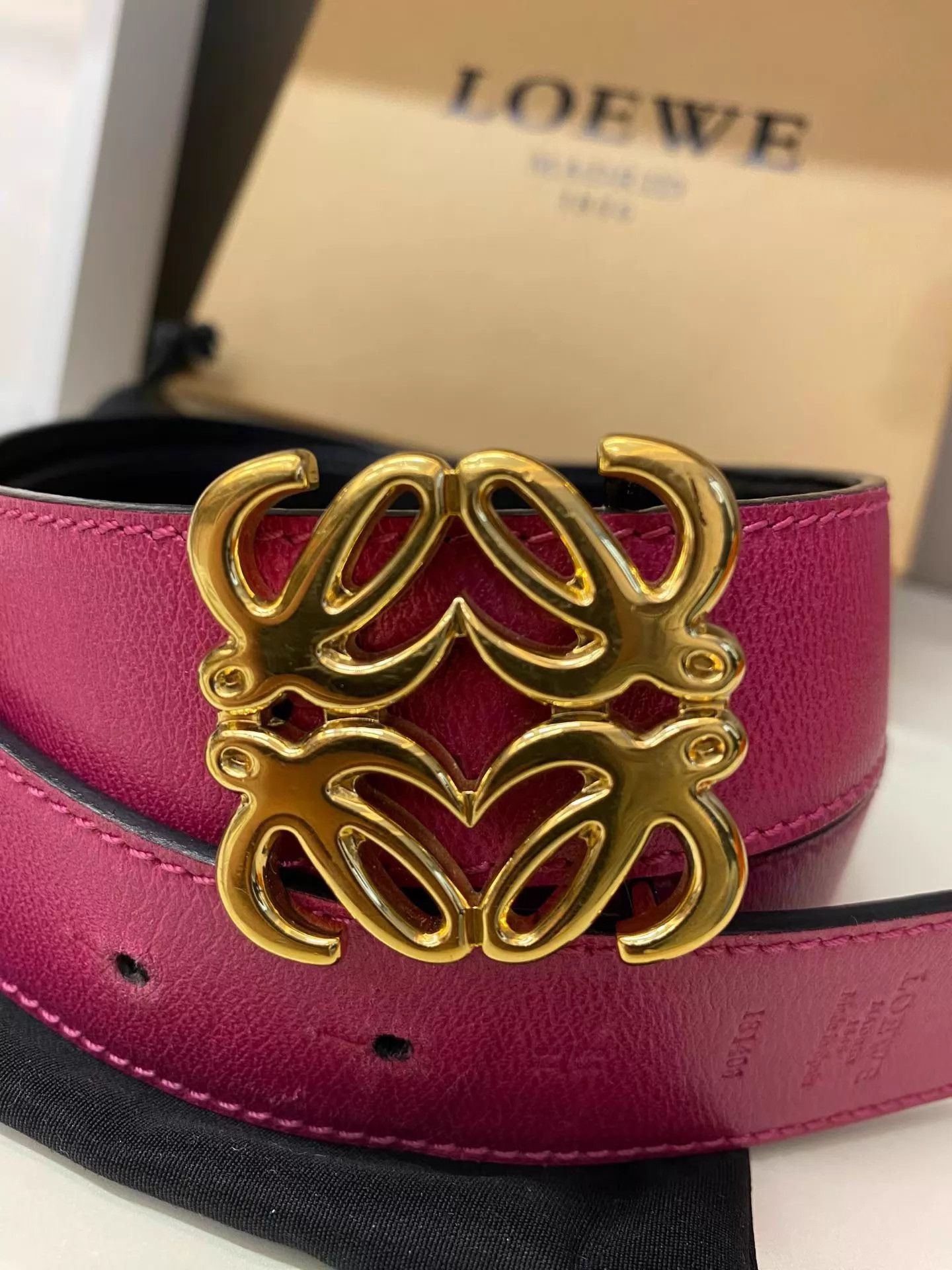 Loewe Loewe Double Sided Gold Buckle Belt 97x3 Good Size ONE SIZE - 5 Thumbnail
