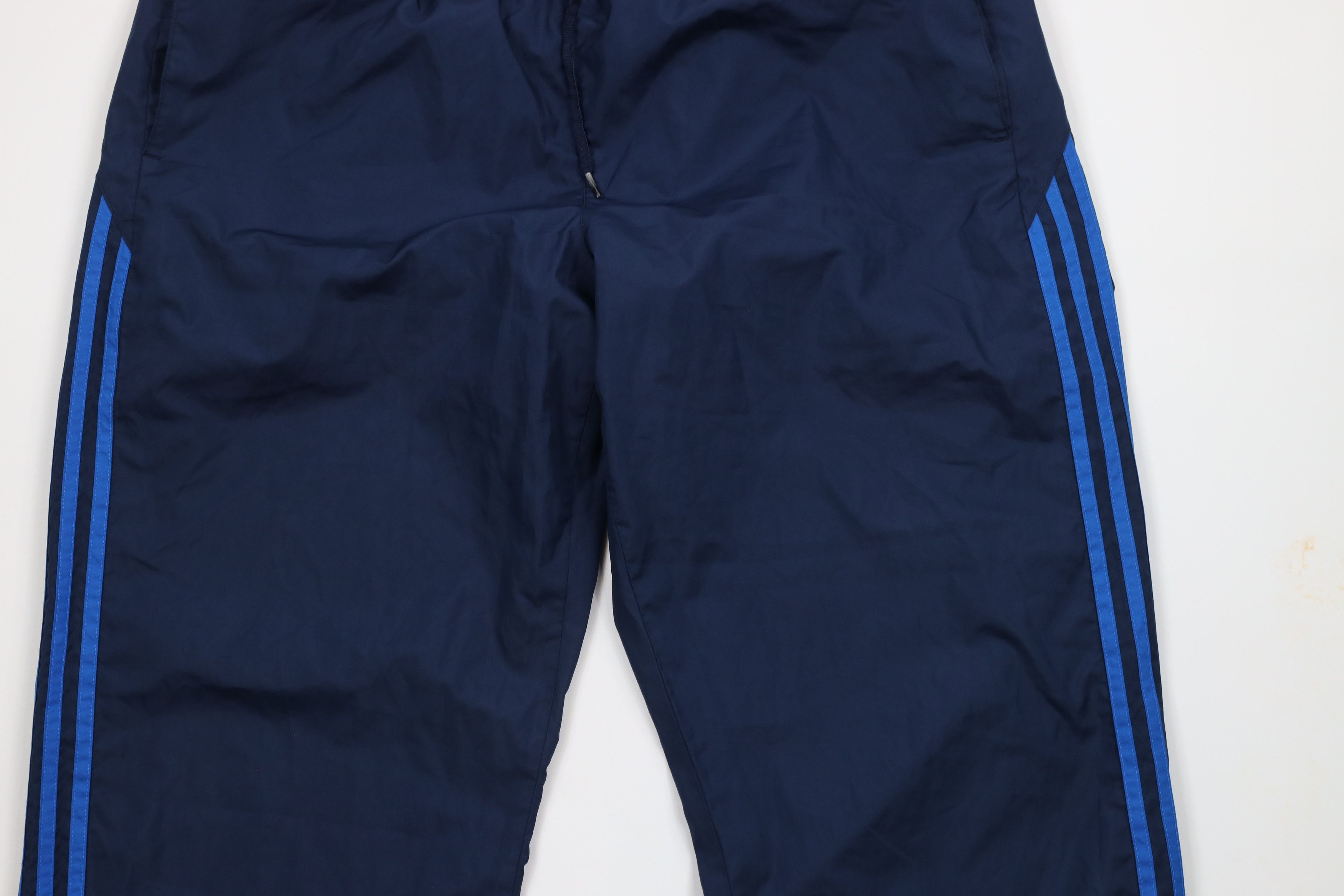 Adidas × Vintage Vintage Adidas Striped Wide Leg Windbreaker Pants Navy Blue Size US 38 / EU 54 - 3 Thumbnail