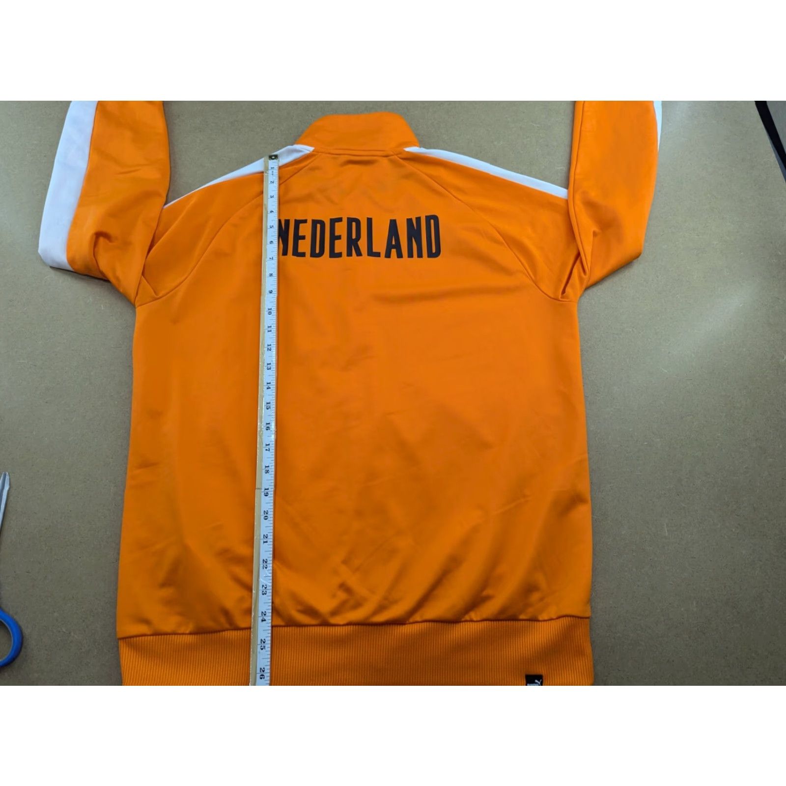 Puma PUMA Jacket Mens M Football Orange Full Zip Track Jacket Long Sleeve Quick Dry Water Resistant 2019 Netherlands - None Size US M / EU 48-50 / 2 - 6 Thumbnail