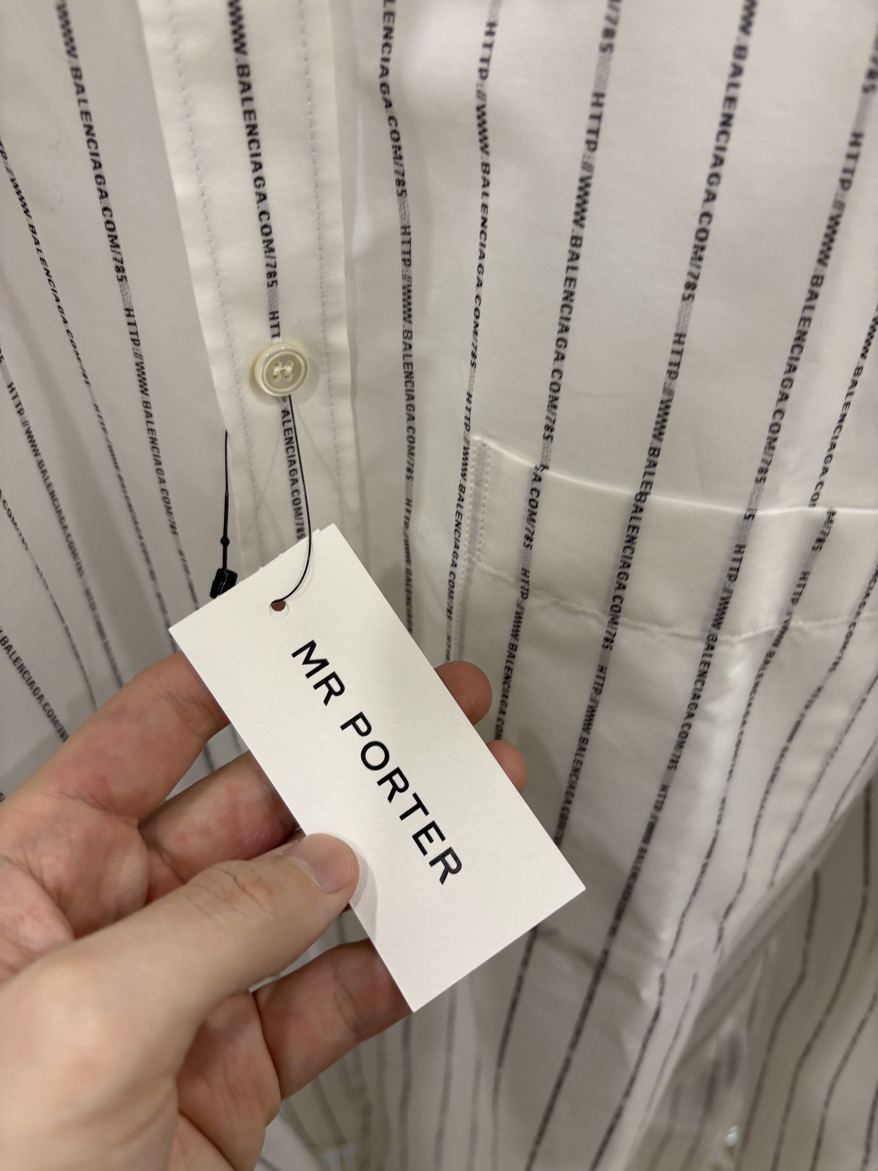 Balenciaga Balenciaga All-Over WWW/URL Stripe Button-Down Shirt Size US XL / EU 56 / 4 - 2 Thumbnail