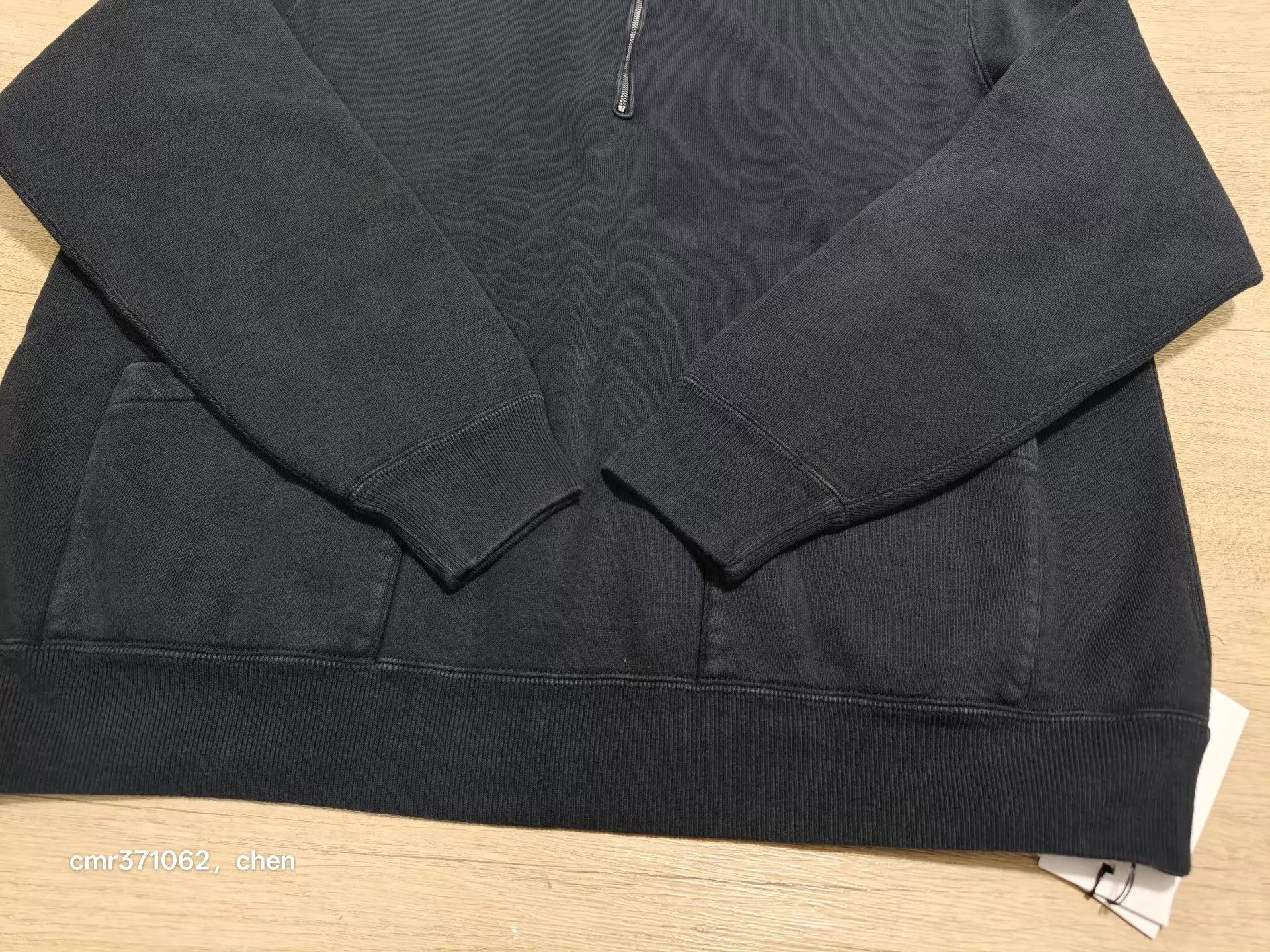 A.PRESSE A.PRESSE 26SS Vintage HalfZip Hoodie Black Dbl Zip Size US L / EU 52-54 / 3 - 4 Thumbnail