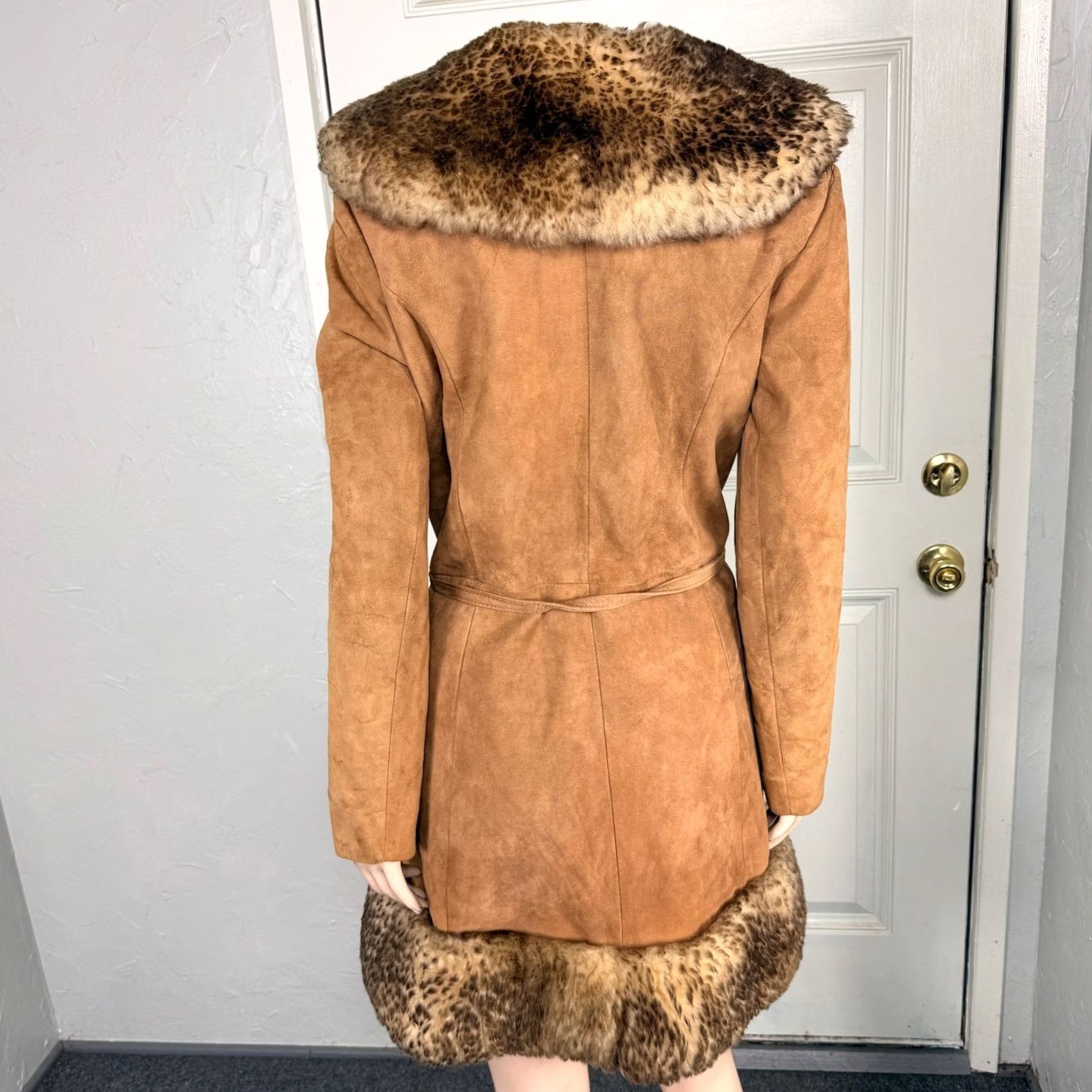 Scully VINTAGE Scully Penny Lane Jacket Coat Fur Trim Suede Tie 14 Brown Women Hippe 70s 80s Winter Fall Sh... Size XL / US 12-14 / IT 48-50 - 6 Thumbnail