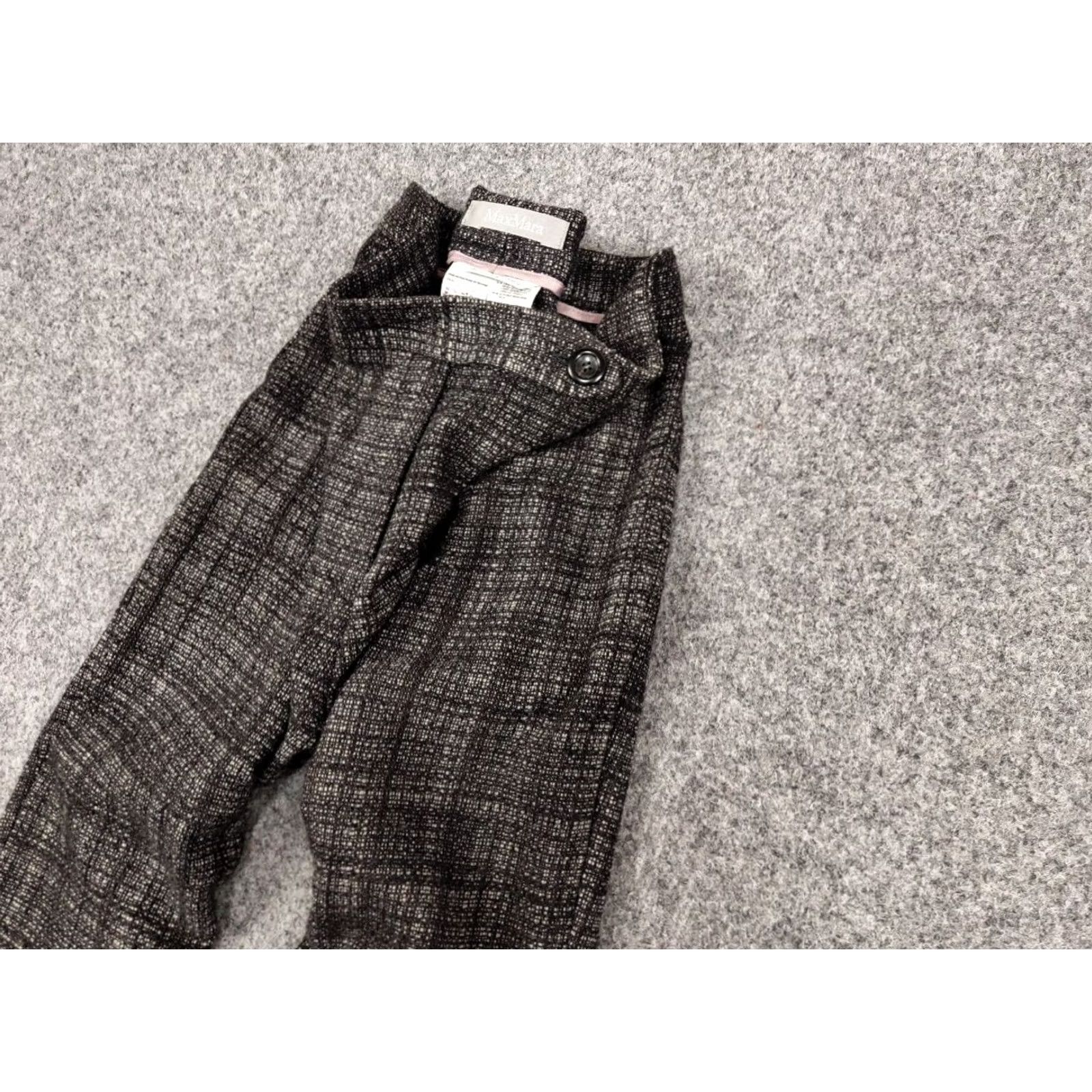 Max Mara VINTAGE Max Mara Pants Wool Tweed 12 Regular Black White Women's Dress Pants 90s Mens Womens Boys Girls Size 34" / US 12 / IT 48 - 6 Thumbnail
