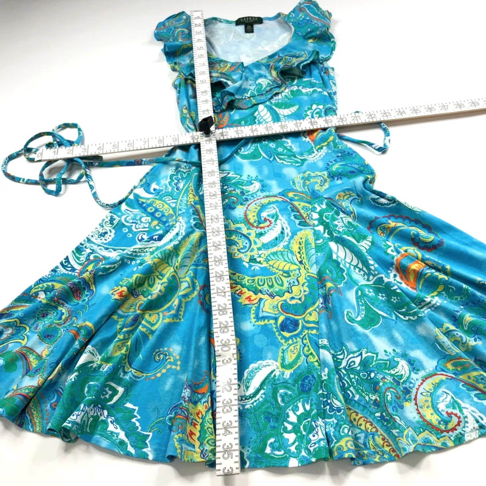 Ralph Lauren Lauren Ralph Lauren Petite PXS Fit And Flare Mini Dress Paisley Blue Dress Size XS / US 0-2 / IT 36-38 - 6 Thumbnail