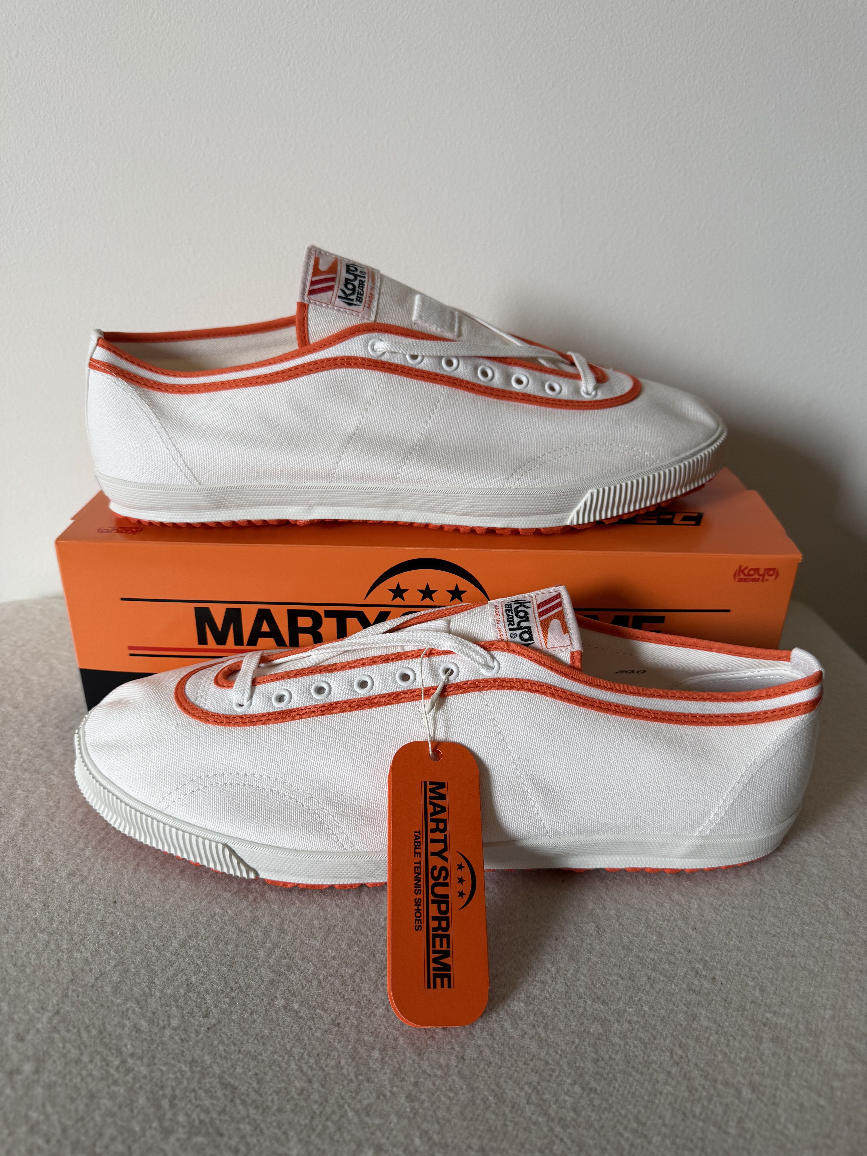A24 Koyo Bear A24 Marty Supreme Sharpman Shoes in White Orange Size US 12.5 / EU 45-46 - 2 Thumbnail