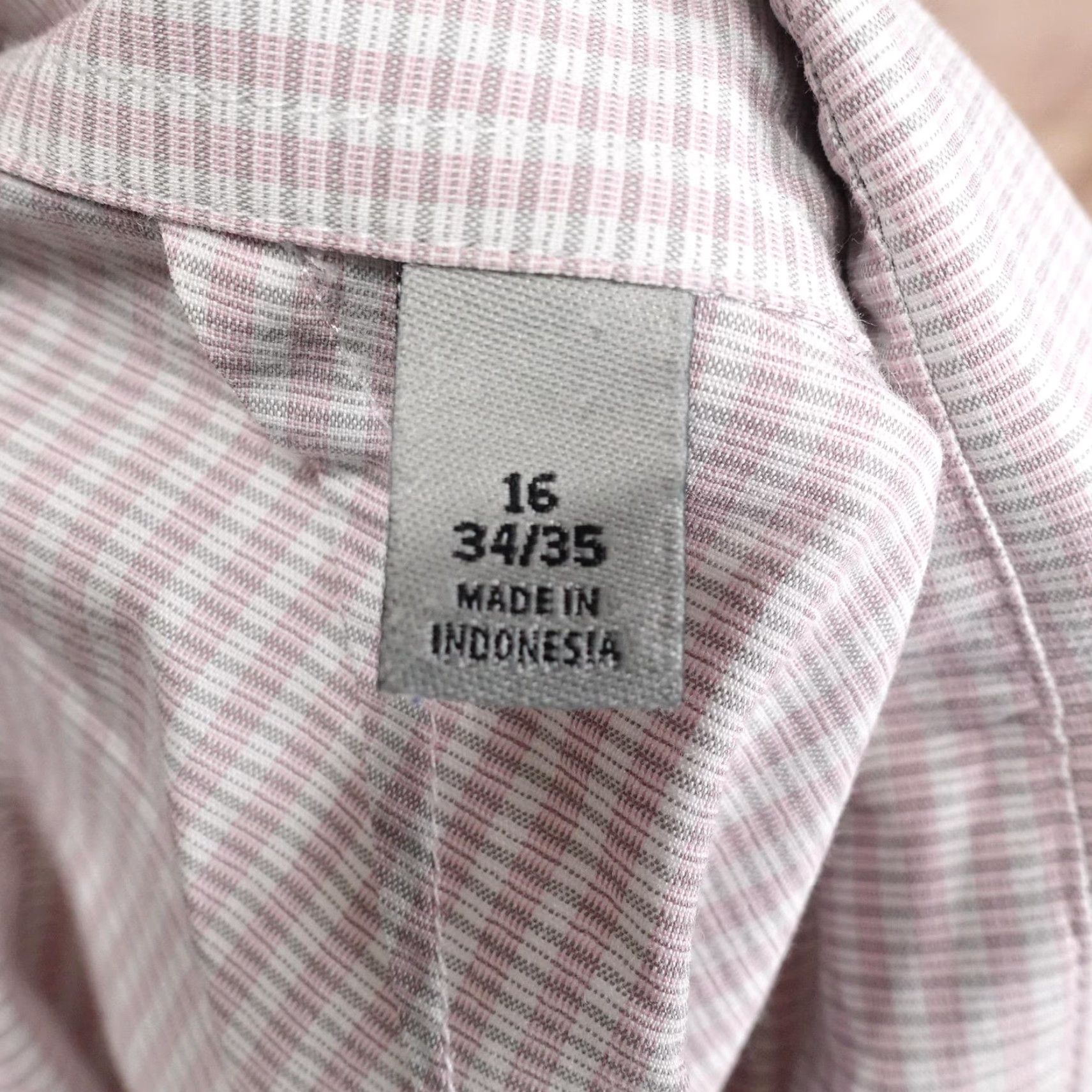 Kenneth Cole Kenneth Cole Reaction Dress Shirt Mens 16 34/35 Pink Check Slim Point Collar Button-Up Long Sleeve Stretch Size 42R - 7 Thumbnail