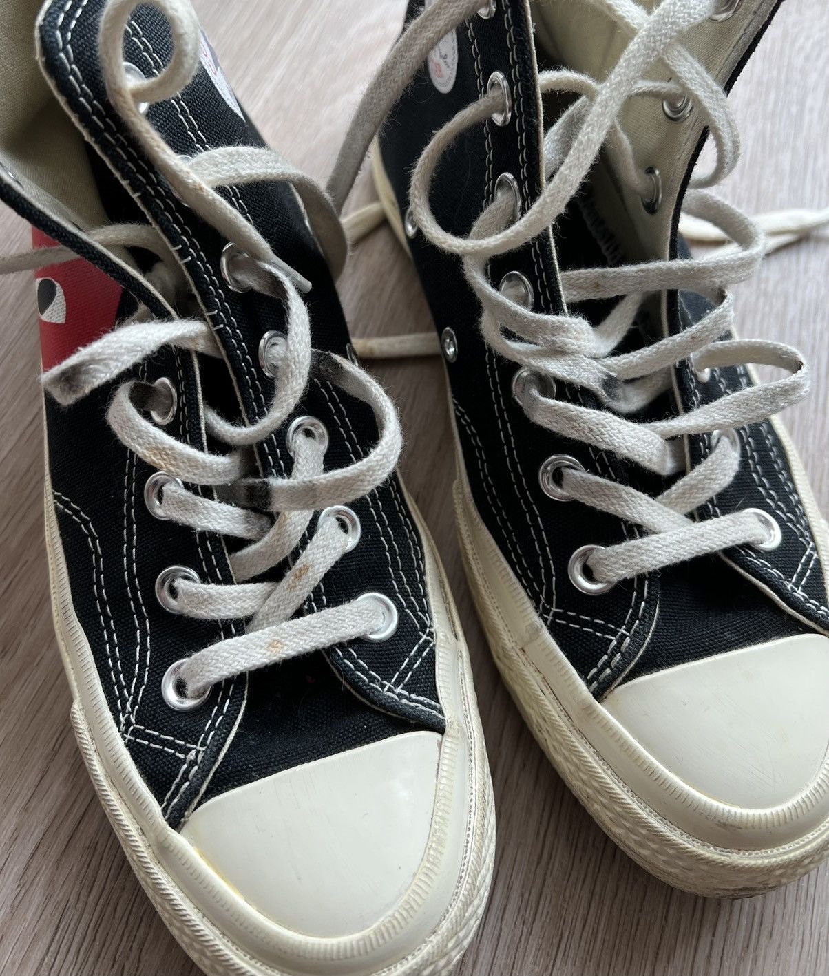 Comme des Garcons × Converse Converse x CDG Play Comme Des Garçons Black High Sneakers Size US 6 / IT 36 - 8 Thumbnail