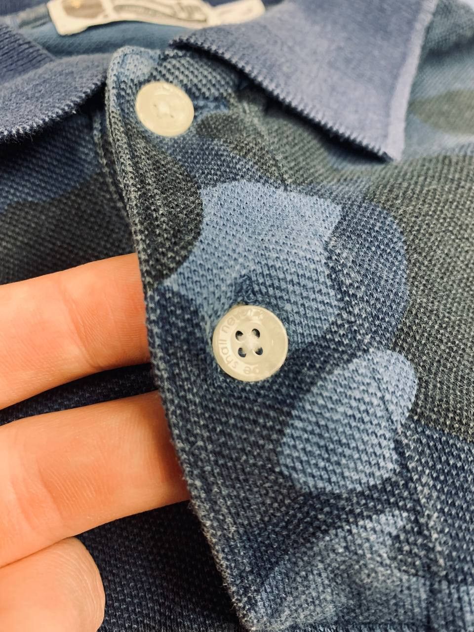Bape Bape A Bathing Ape Blue Camo Polo Shirt Authentic Ape Head Size US L / EU 52-54 / 3 - 8 Thumbnail