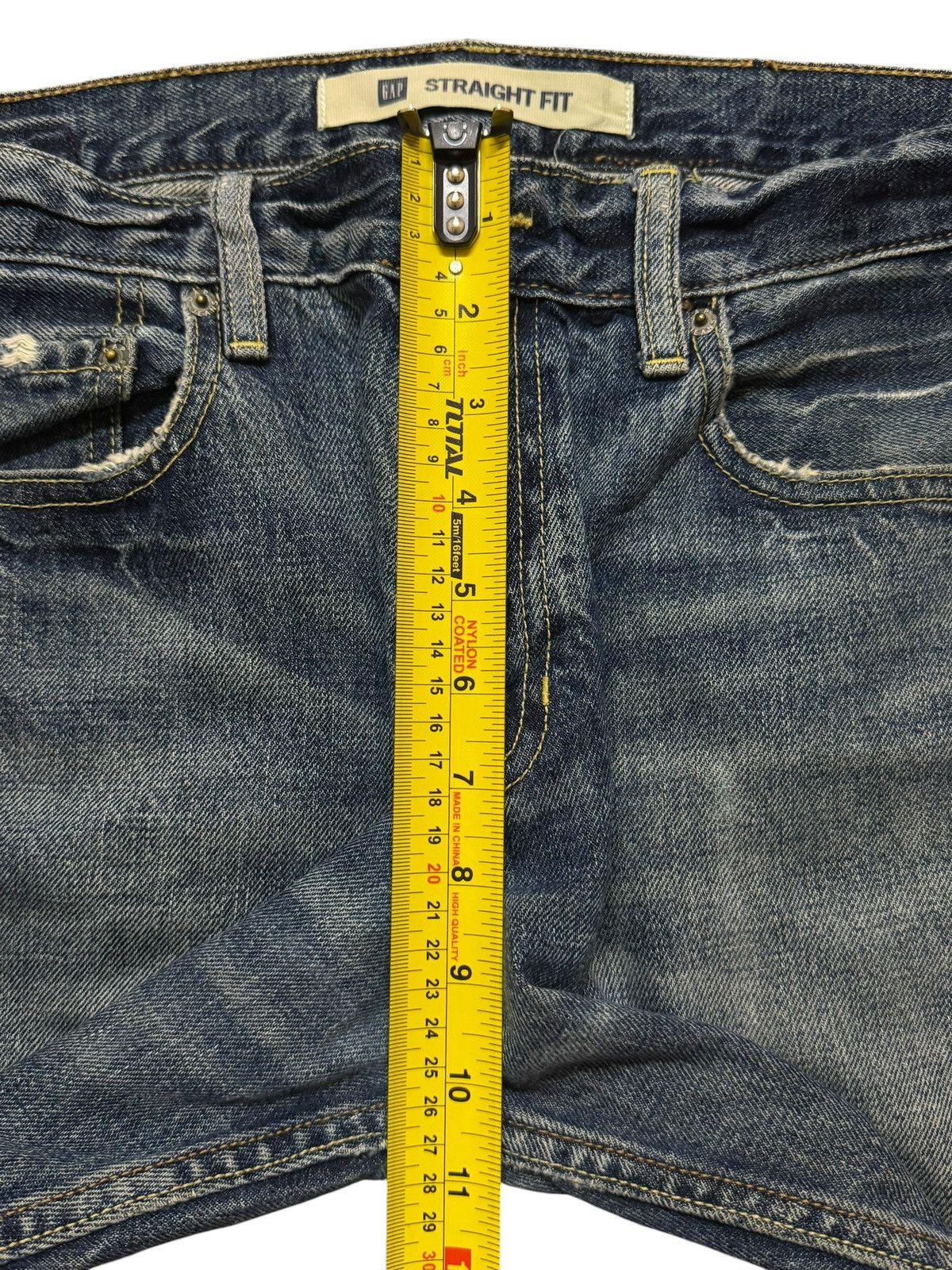 Gap Vintage Y2K Gap Blue Faded Wash Whiskers Straight Leg Jeans Size US 31 - 11 Thumbnail