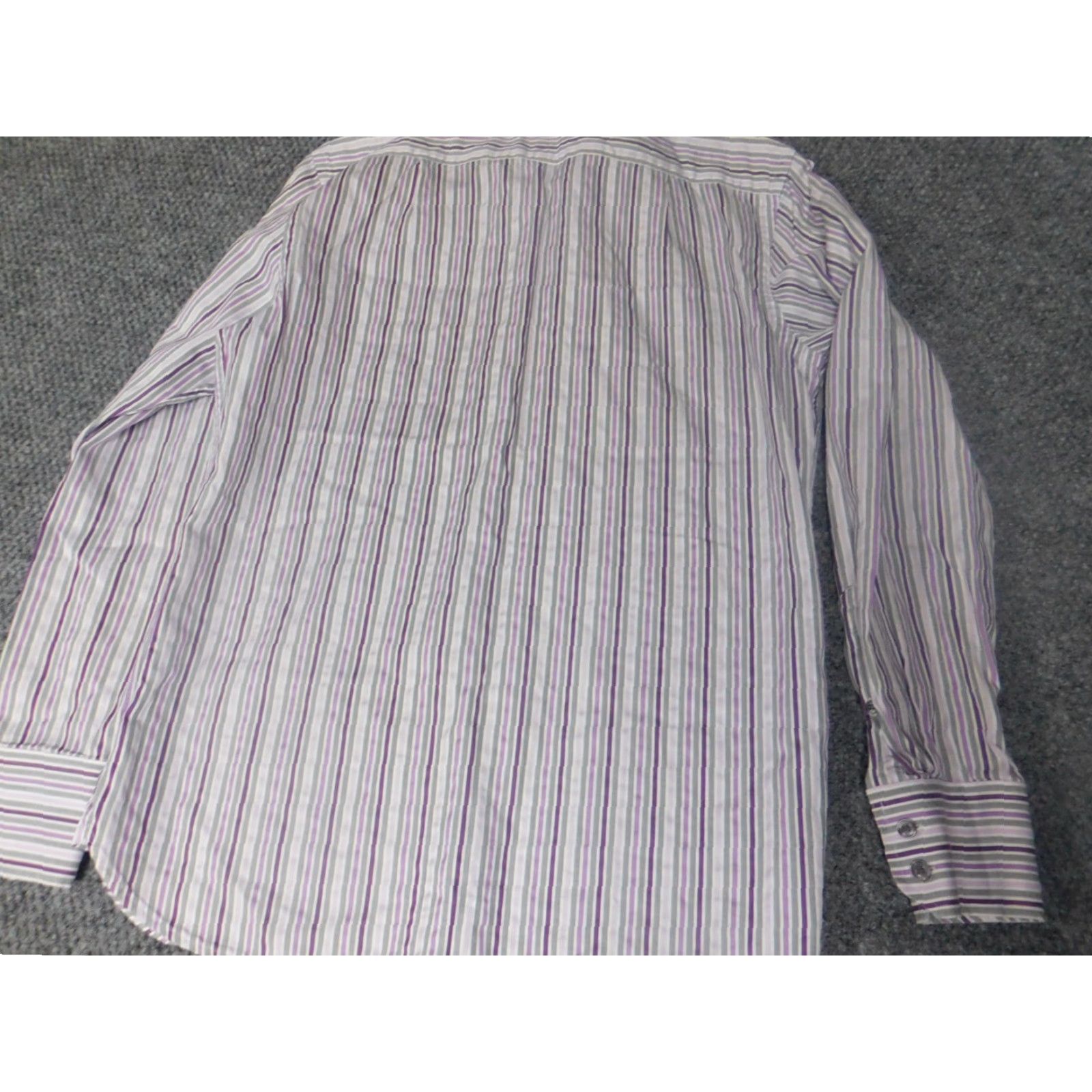 Ted Baker Ted Baker Mens Shirt Dress Shirt 15.5 Purple Striped Button-Down Slimming Regular Collar-Down Mens Regular Size 15.5in Size US L / EU 52-54 / 3 - 6 Thumbnail