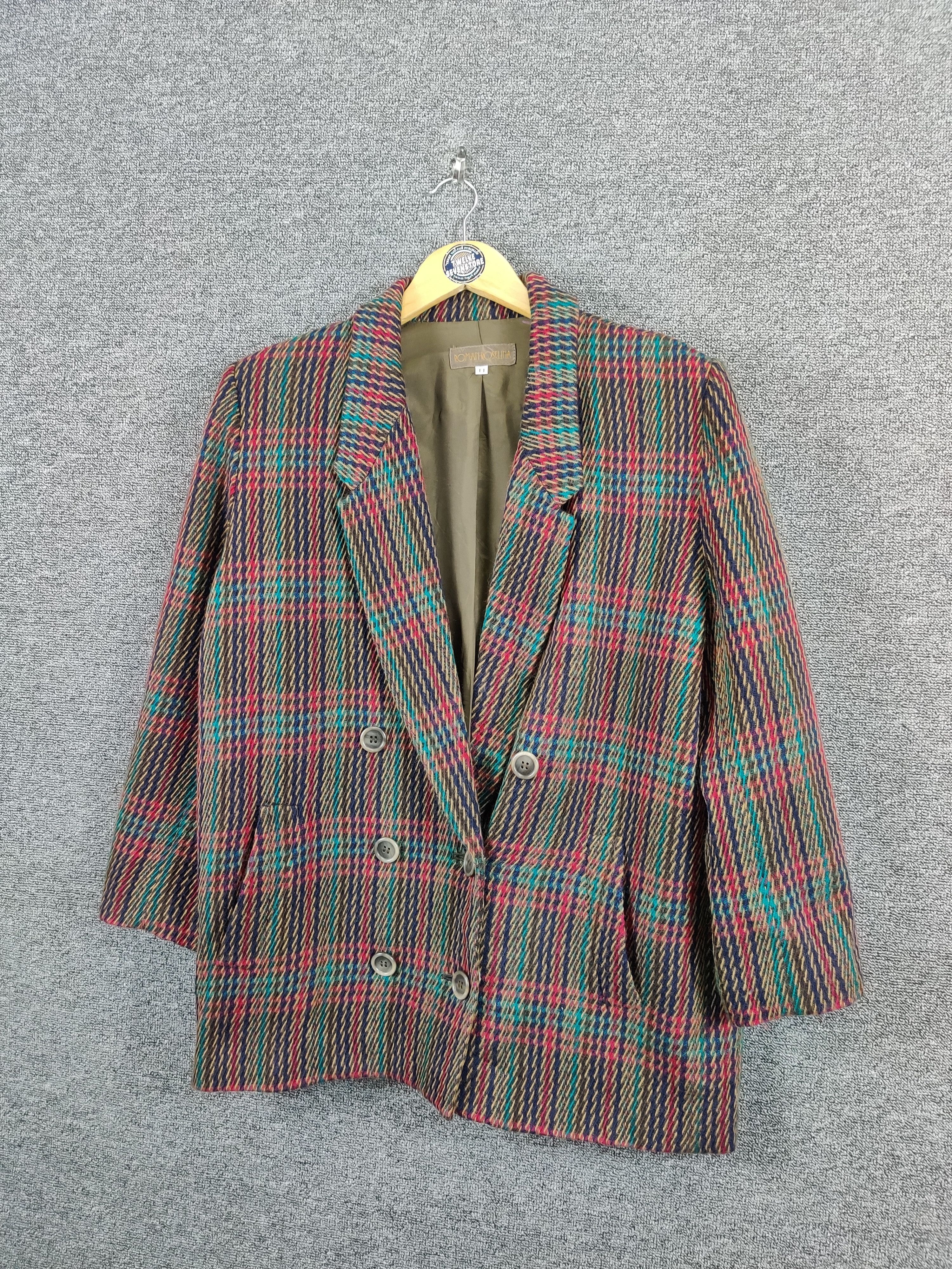 Japanese Brand Vintage Roman Roselina Double Breasted Blazer Coat Size US M / EU 48-50 / 2 - 2 Thumbnail