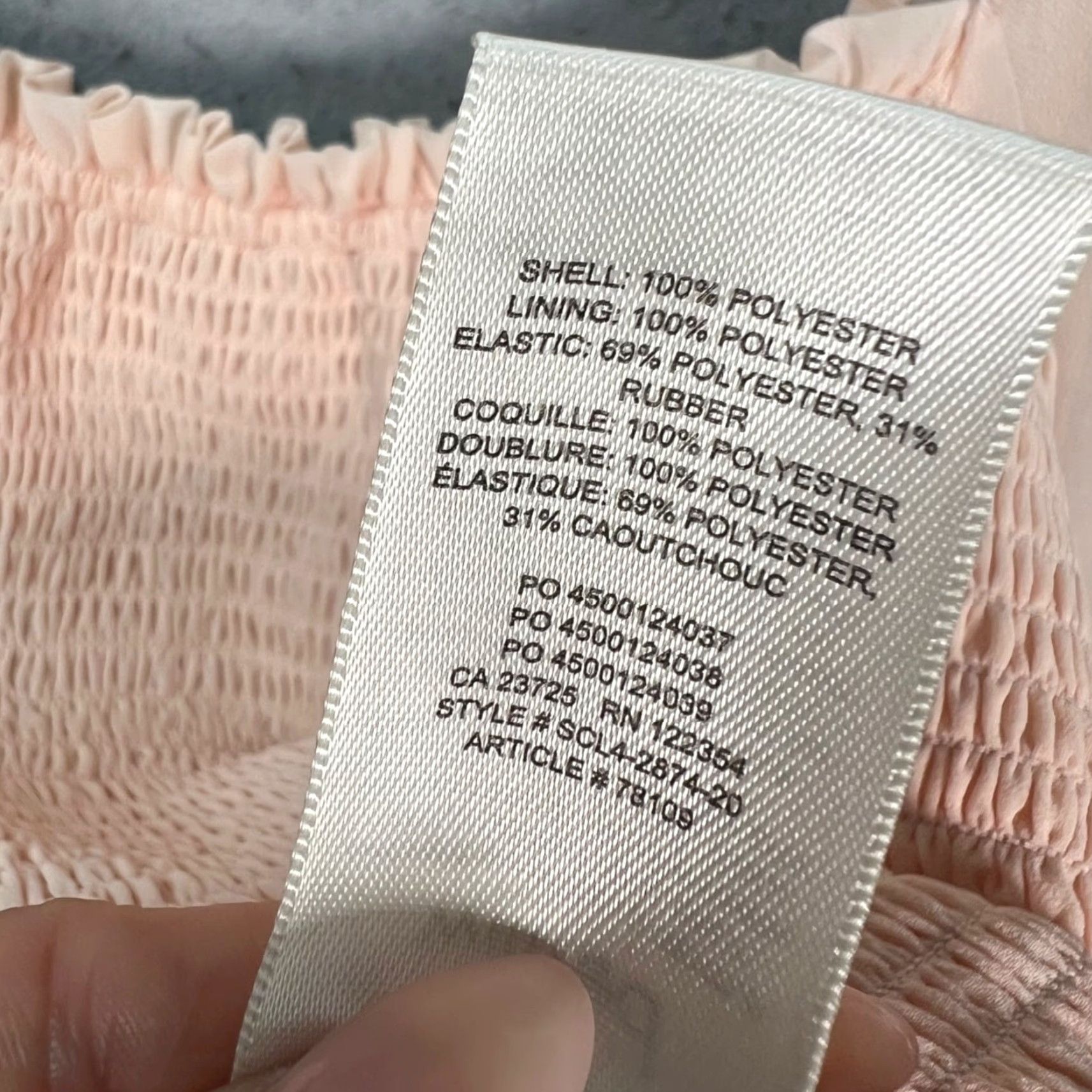 Vintage Wilfred Blouse Shirt Ladies Small Peach Pink Polyester Chiffon Long Sheer Sleeves Square Neck Ruffle Accent Size S / US 4 / IT 40 - 4 Thumbnail
