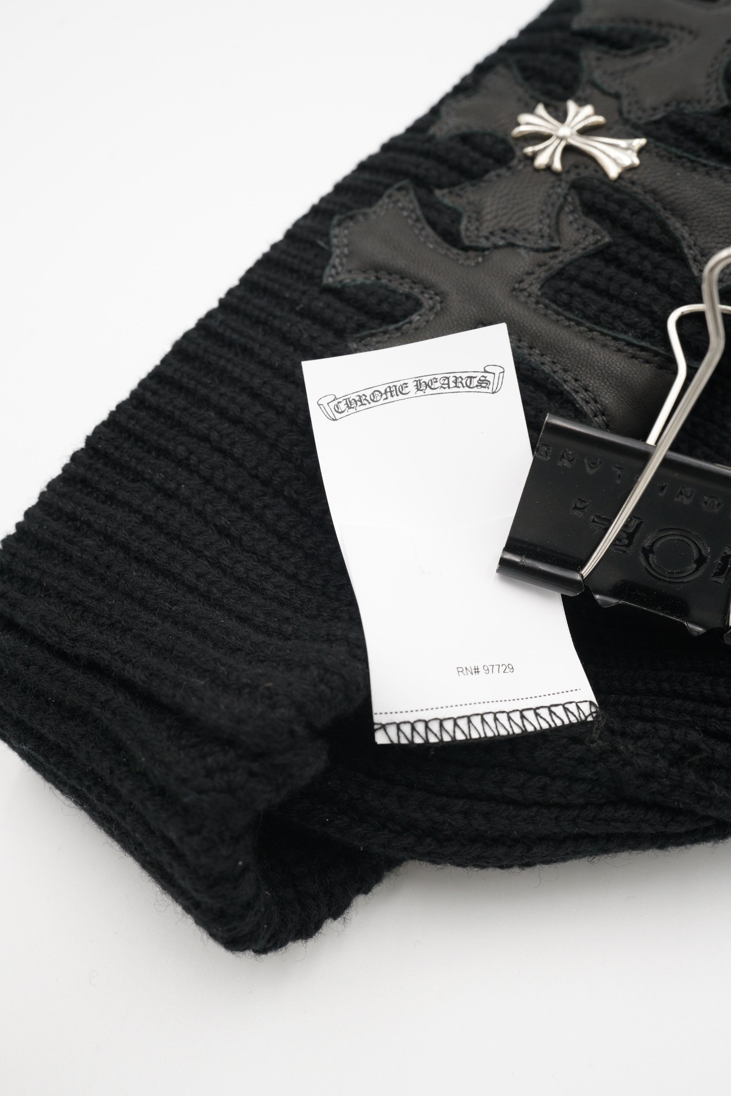 Chrome Hearts Chrome Hearts Triple Leather Cross With Silver Cross Beanie Size ONE SIZE - 8 Thumbnail