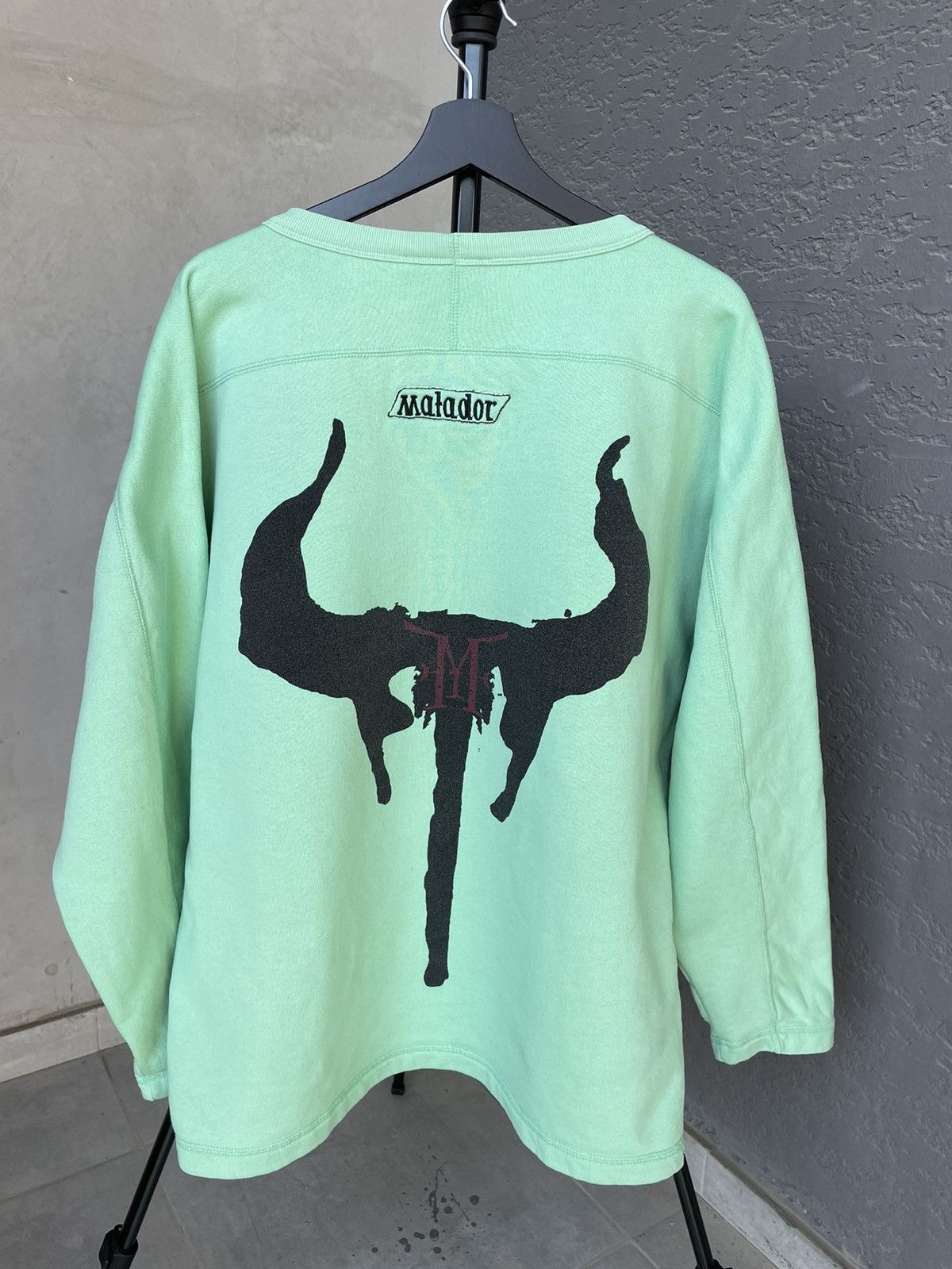 image of Vintage Sweatshirt Hoodie Matador Y2K Style in Green, Men's (Size Large)