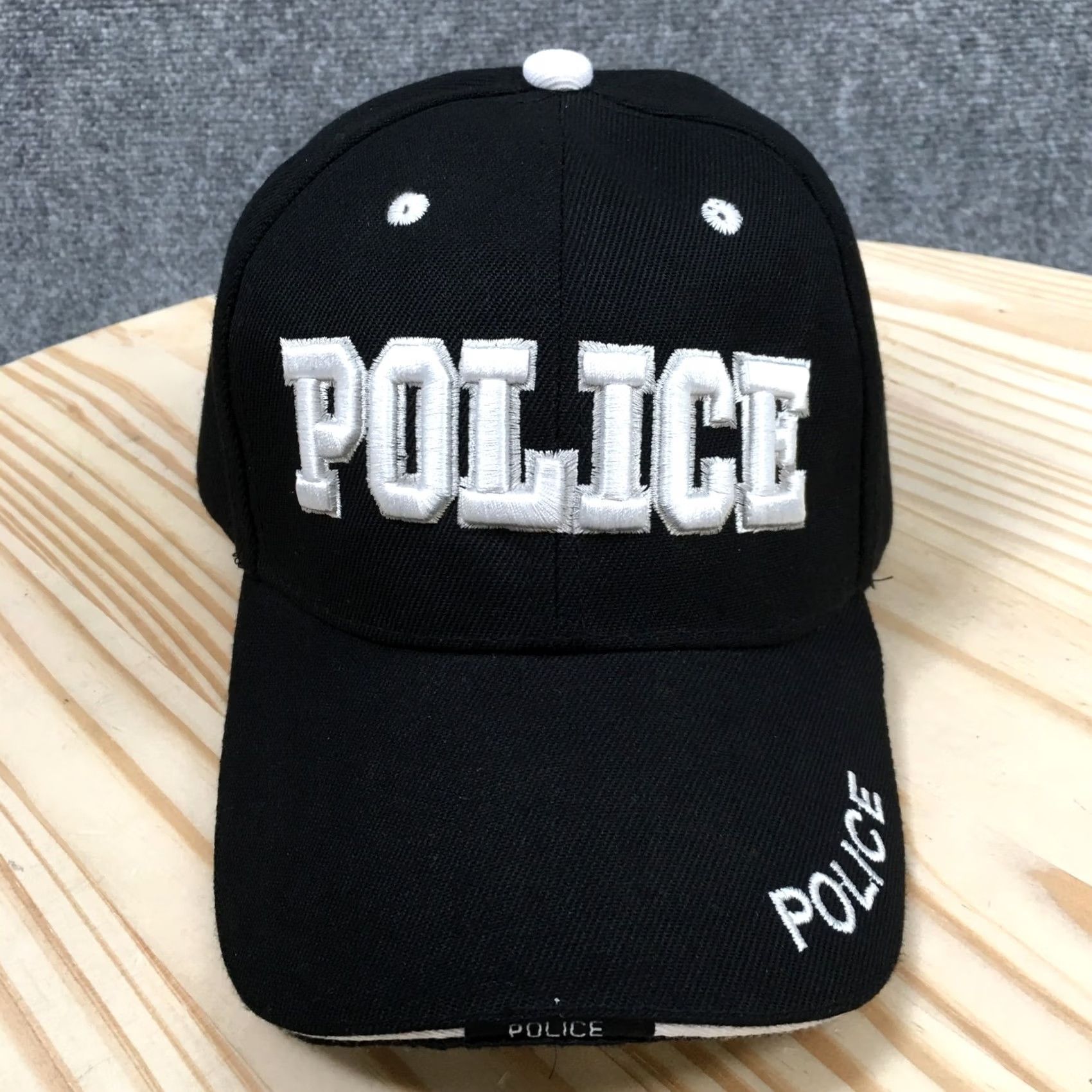Vintage Baseball Cap Police Unisex Black One Size Adjustable Curved Brim Embroidered Size ONE SIZE - 2 Thumbnail