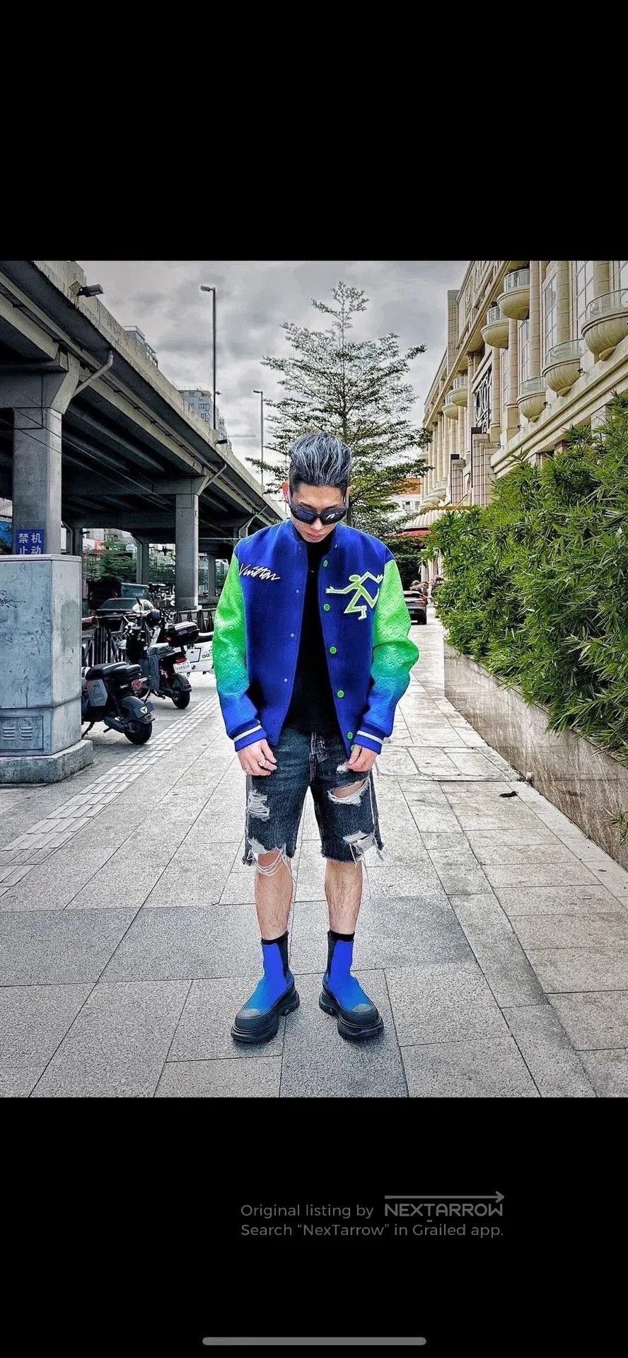 Louis Vuitton louis vuitton blue green gradient baseball jacket. Size US L / EU 52-54 / 3 - 7 Thumbnail