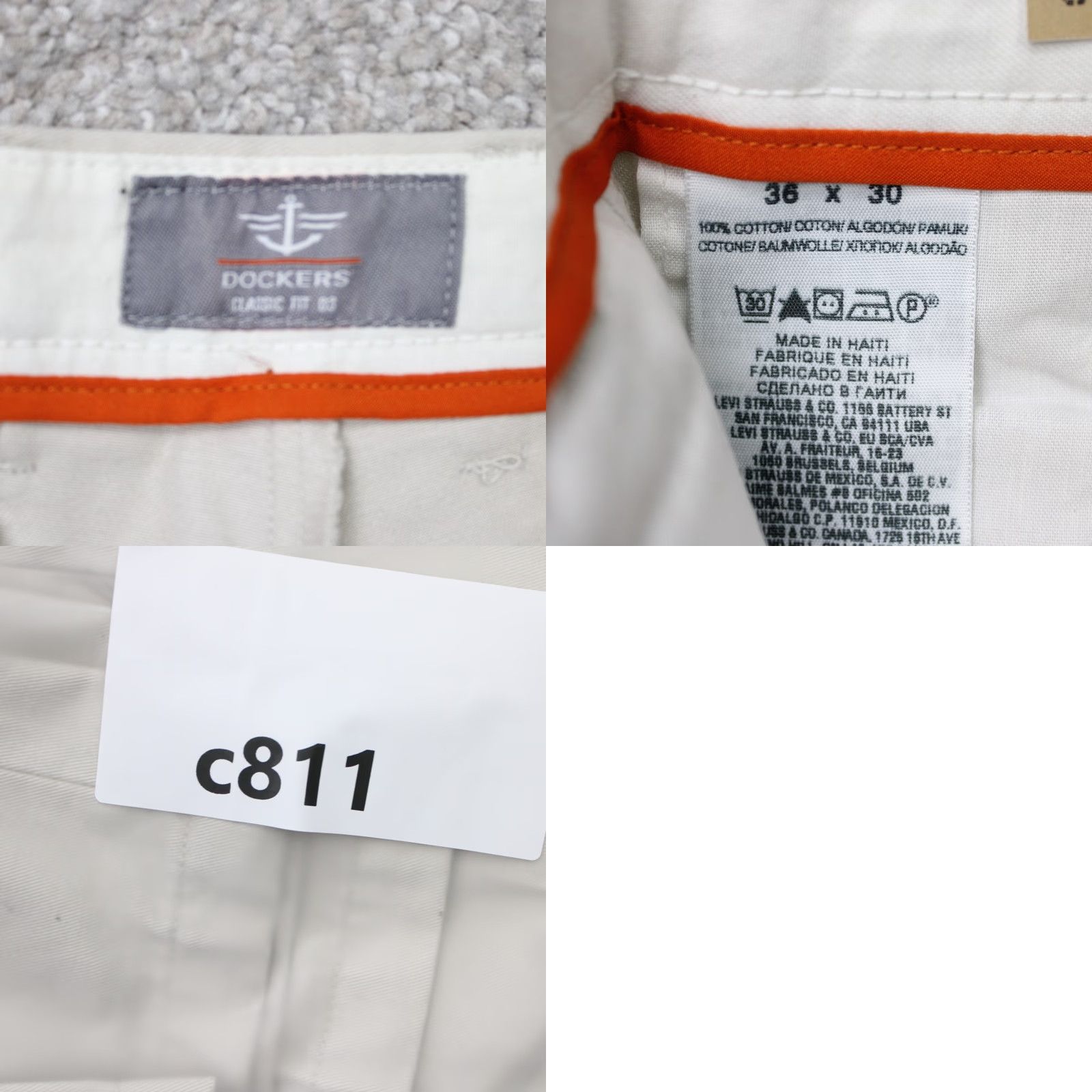 Dockers Dockers Pants Mens 36x30 Beige D3 Classic Fit Chino Flat Front 100% Cotton Size US 36 / EU 52 - 9 Thumbnail