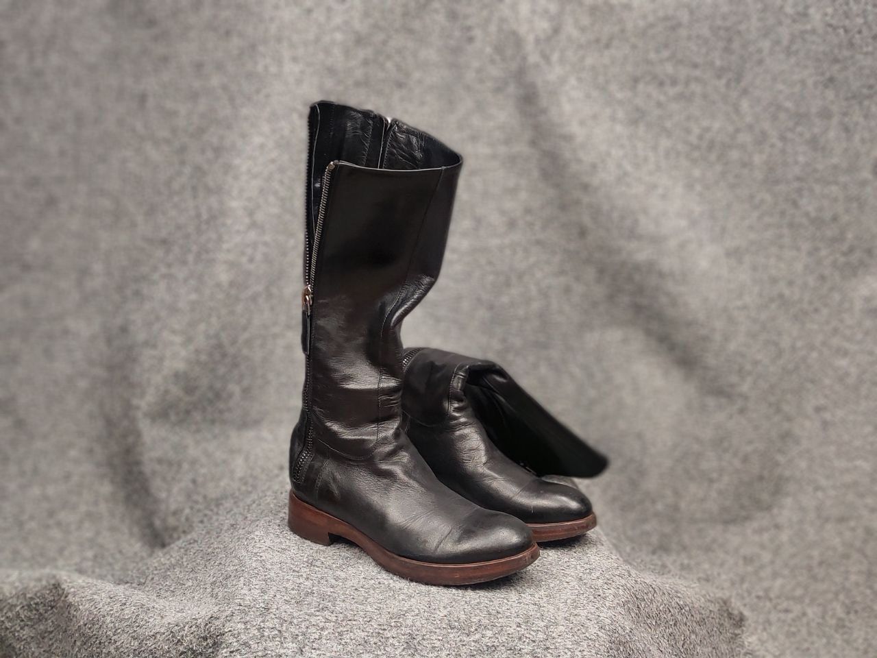 RoccoP Rocco P. Hand Made Torre Saw Patrisio Leather Zip Boots Size US 6 / IT 36 - 2 Thumbnail