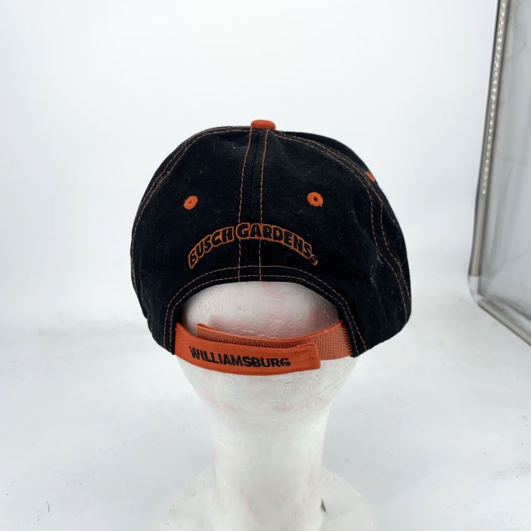 Vintage Busch Gardens Griffon Hat Cap Strap Back Black Orange Graphic Williamsburg Mens Size ONE SIZE - 3 Thumbnail