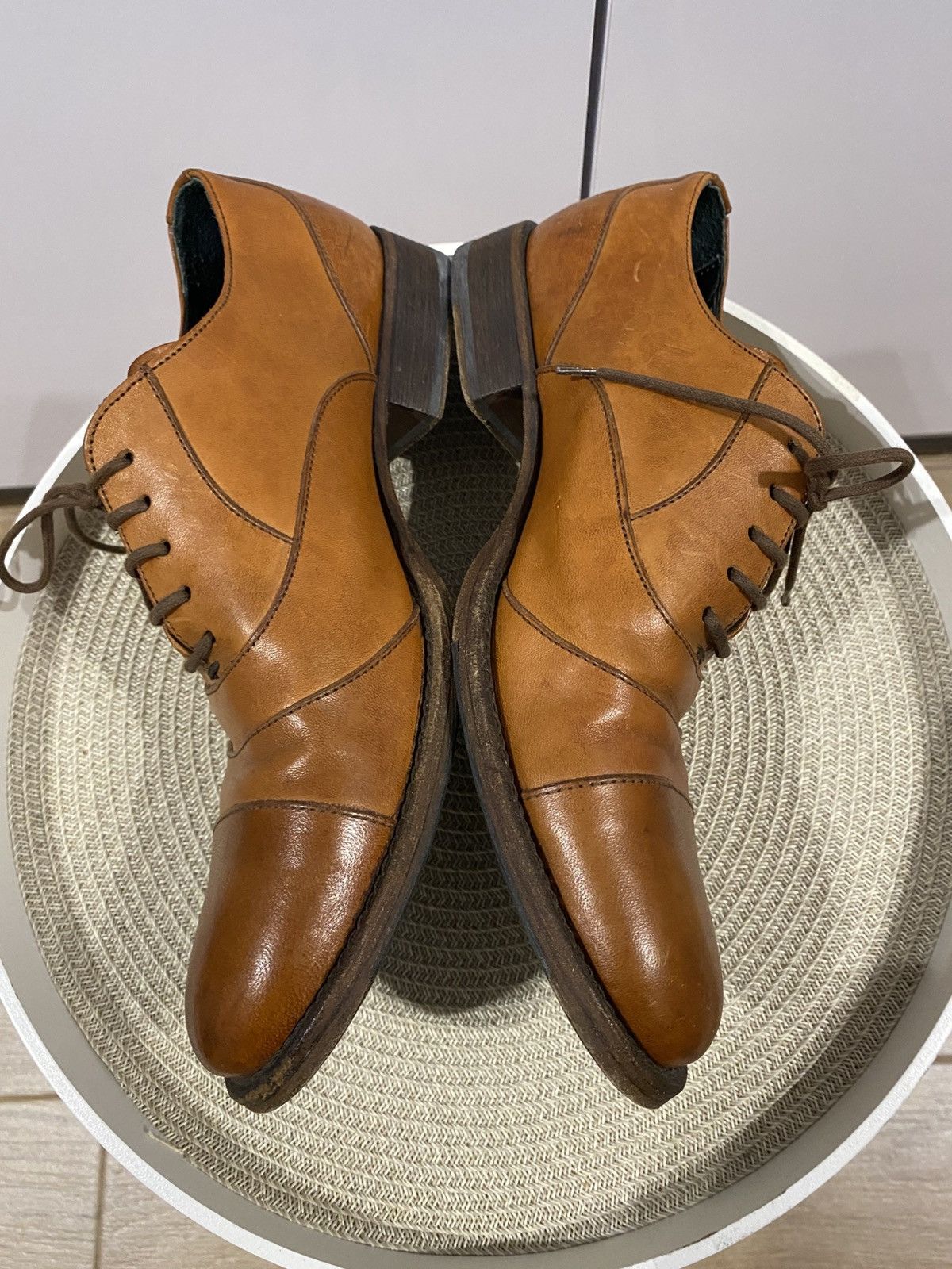 MoMA Moma Brown Leather Derby Shoes Size: 39.5 Size US 6.5 / EU 39-40 - 4 Thumbnail