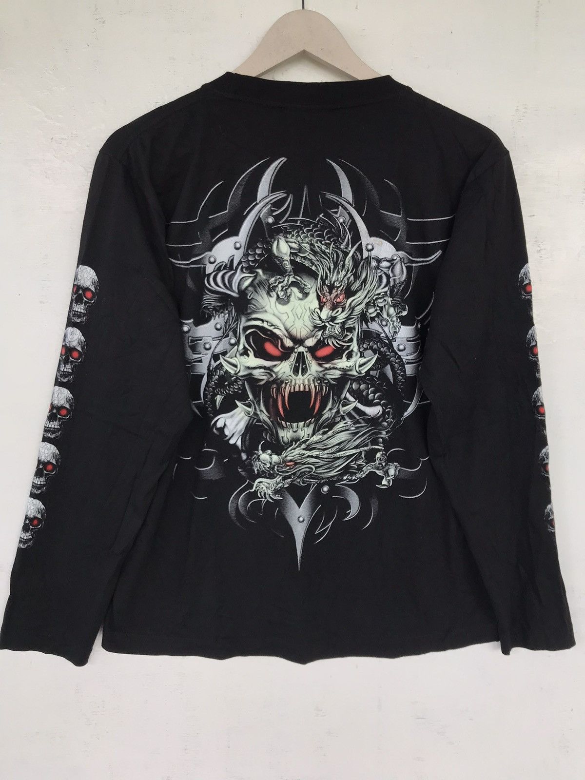 Japanese Brand × Other × Vintage Vintage Black Long Sleeve T shirt Glow in the Dark Size US M / EU 48-50 / 2 - 2 Thumbnail