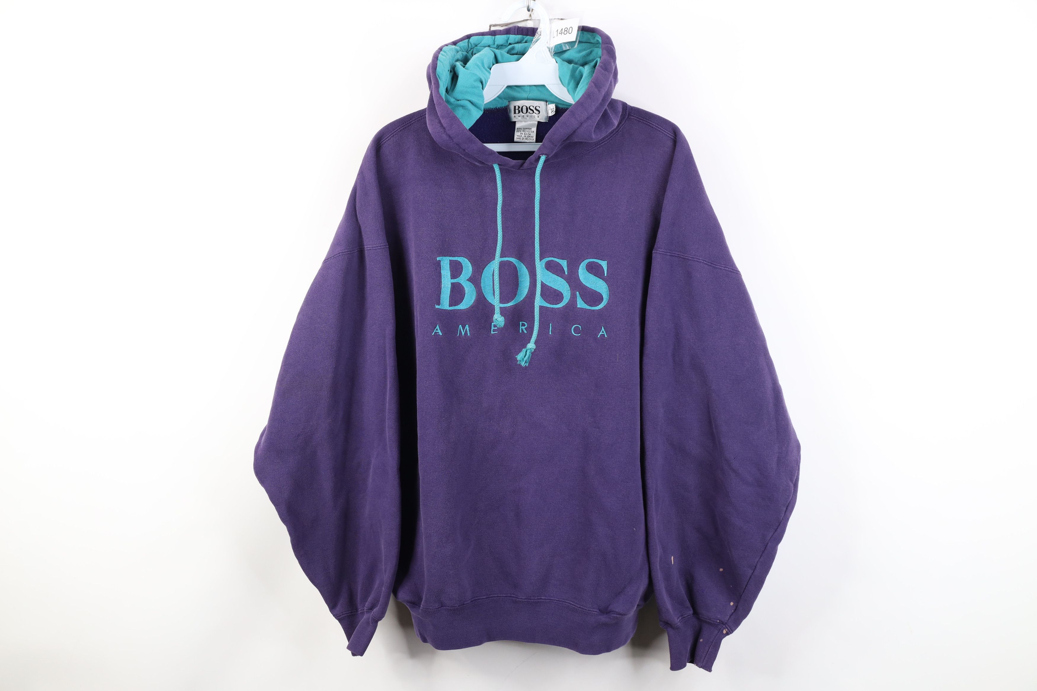 Vintage Vintage 90s Streetwear Boss America Heavyweight Sweatshirt Size US XL / EU 56 / 4 - 1 Thumbnail