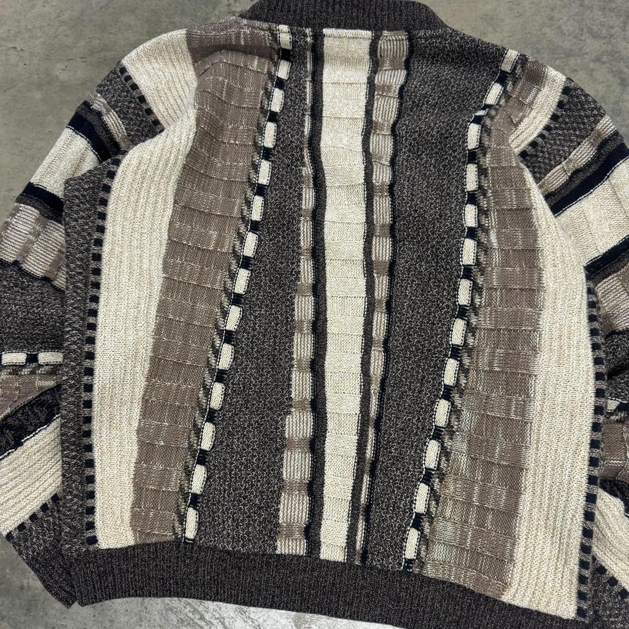 Protege × Vintage Vintage 80s Cream and Brown Protege Coogi Style Sweater Size US S / EU 44-46 / 1 - 4 Thumbnail