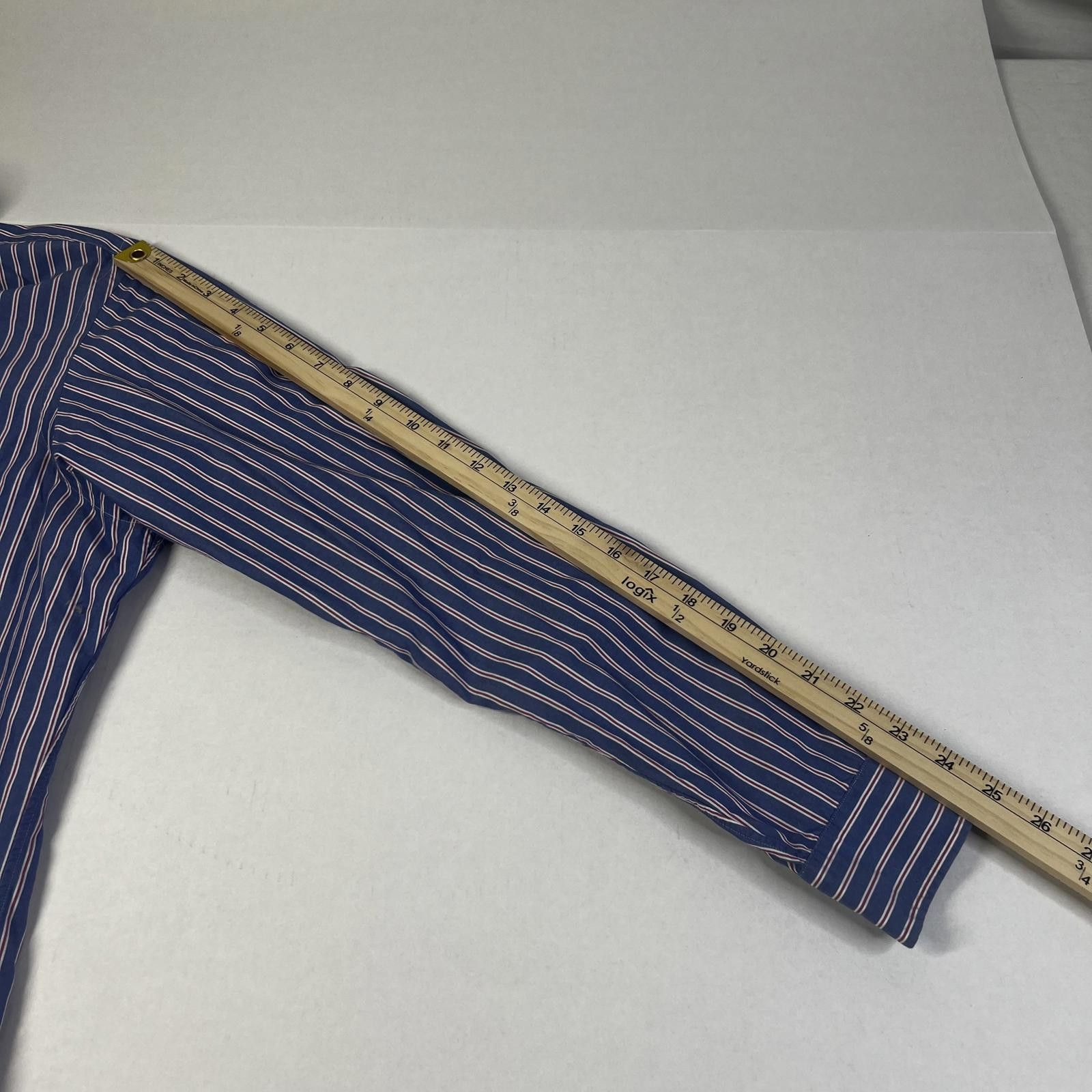 Polo Ralph Lauren Ralph Lauren Vintage Men Blue/Red/White Stripes Long Sleeves Size US XL / EU 56 / 4 - 8 Thumbnail