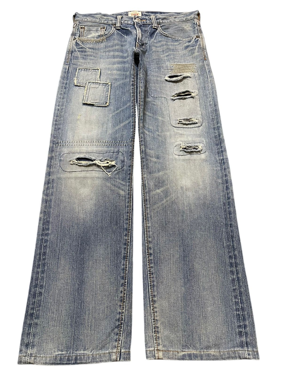 Edwin Edwin XV Exclusive Vintage Faded Distressed Loose Jeans Size US 33 - 1 Thumbnail