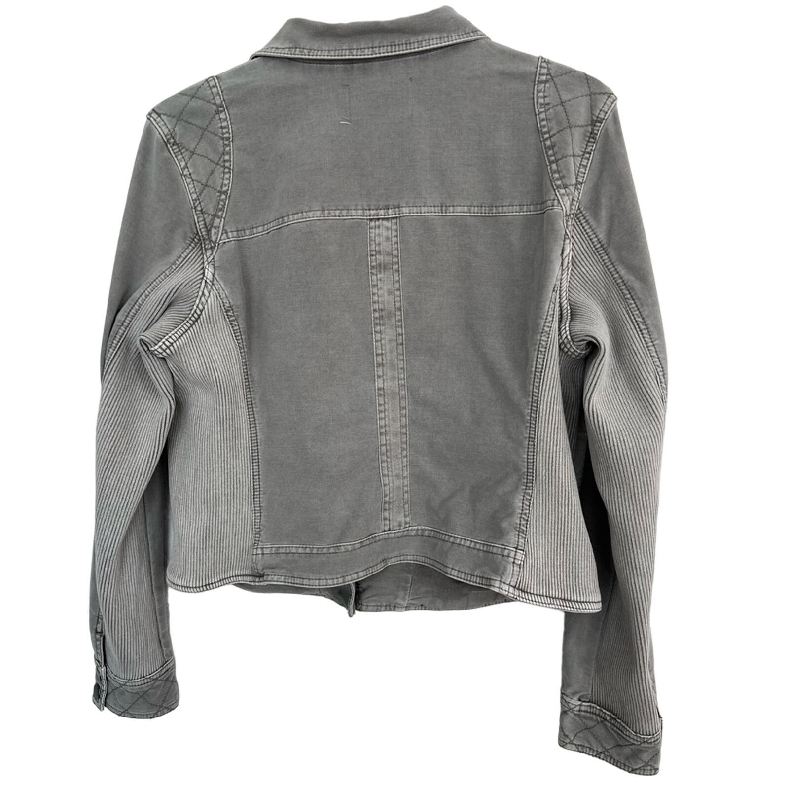 Anthropologie Anthropologie Moto Jacket Biker Full Zip Moto Gray LIKE NEW Size L / US 10 / IT 46 - 2 Thumbnail