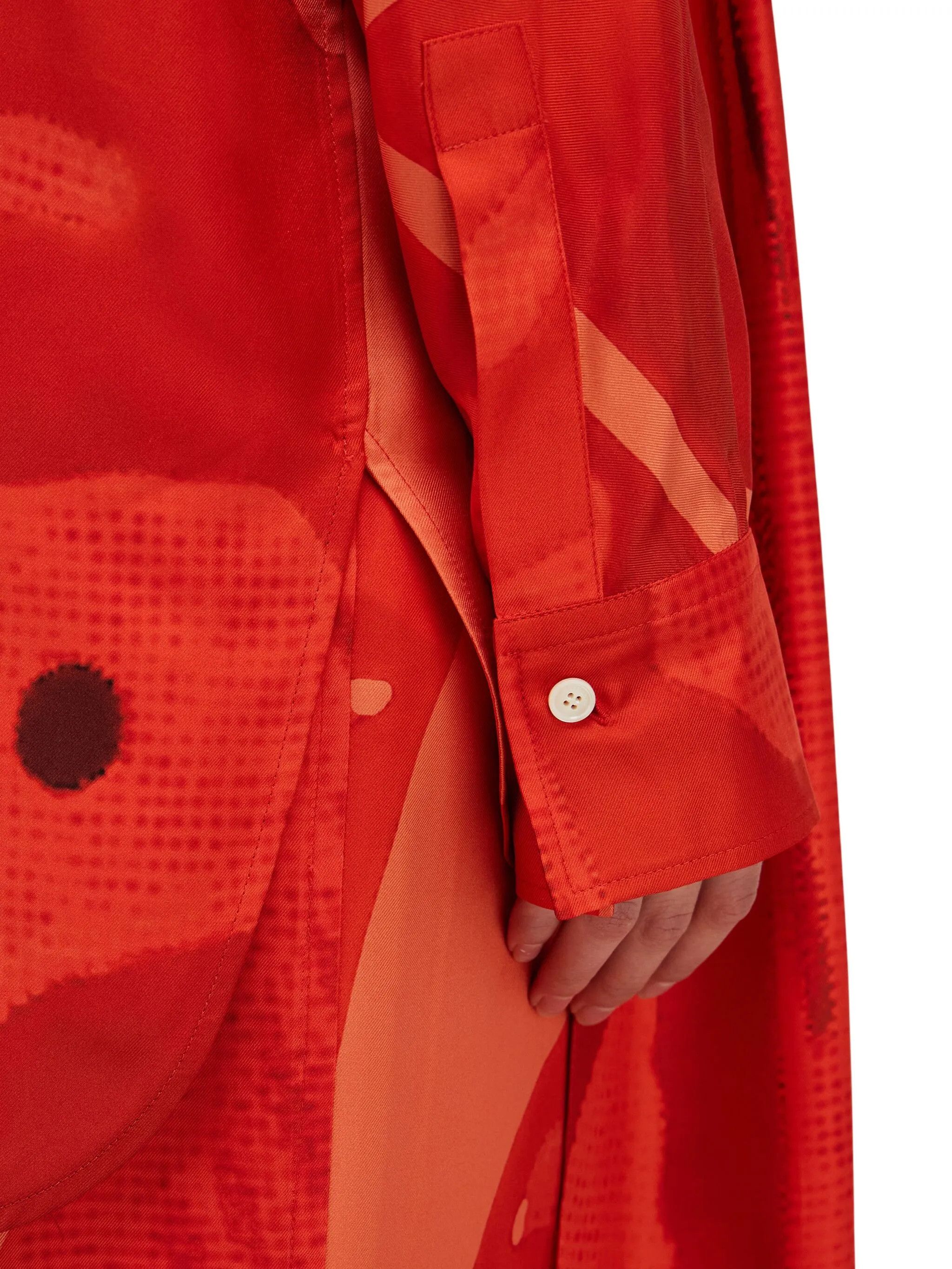 Salvatore Ferragamo o1s1rm0426 Sash-detail Silk Shirt in Red Size L / US 10 / IT 46 - 6 Thumbnail